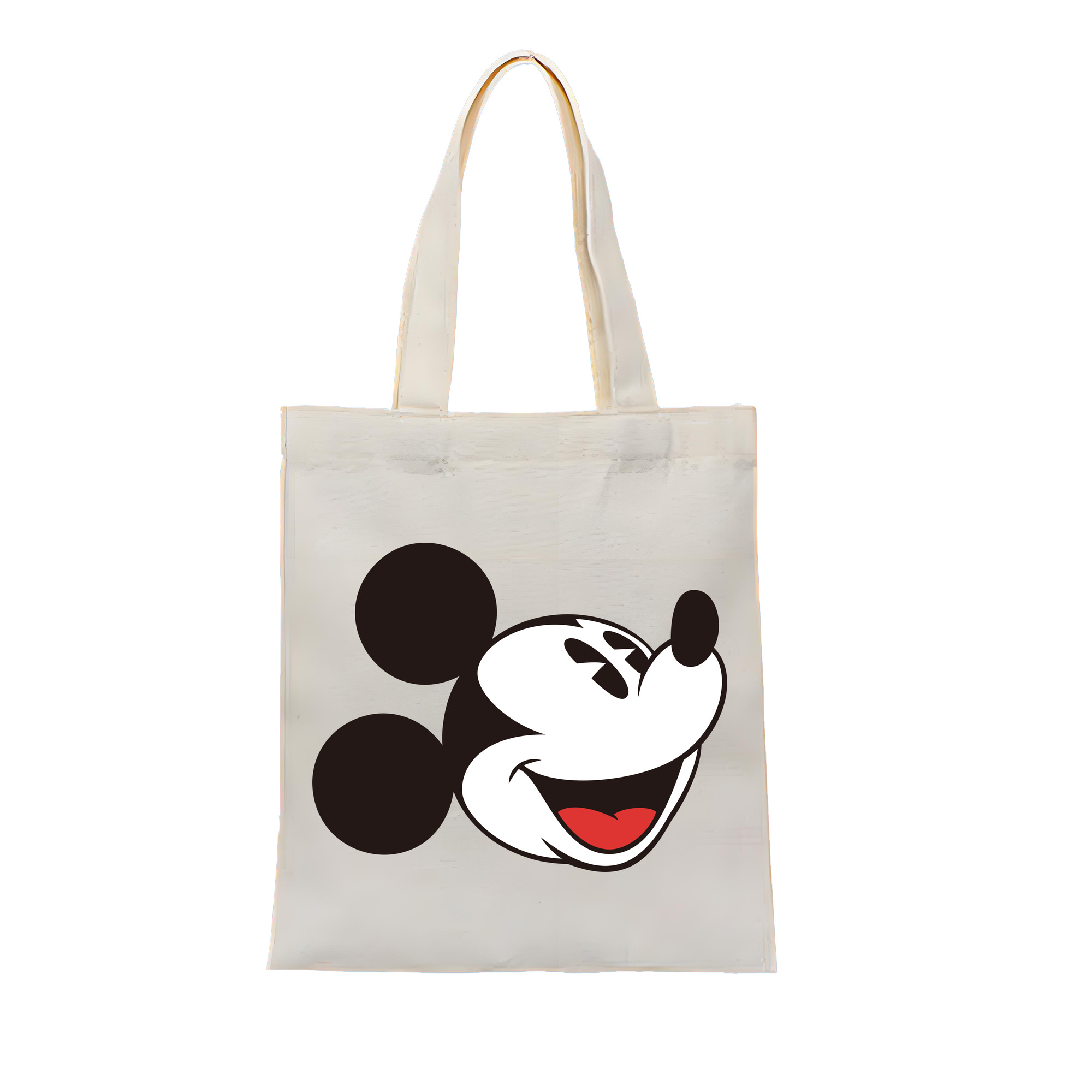 ミッキーマウス Mickey Mouse 縦型キャンバス生地手提げバッグ　トートバッグ