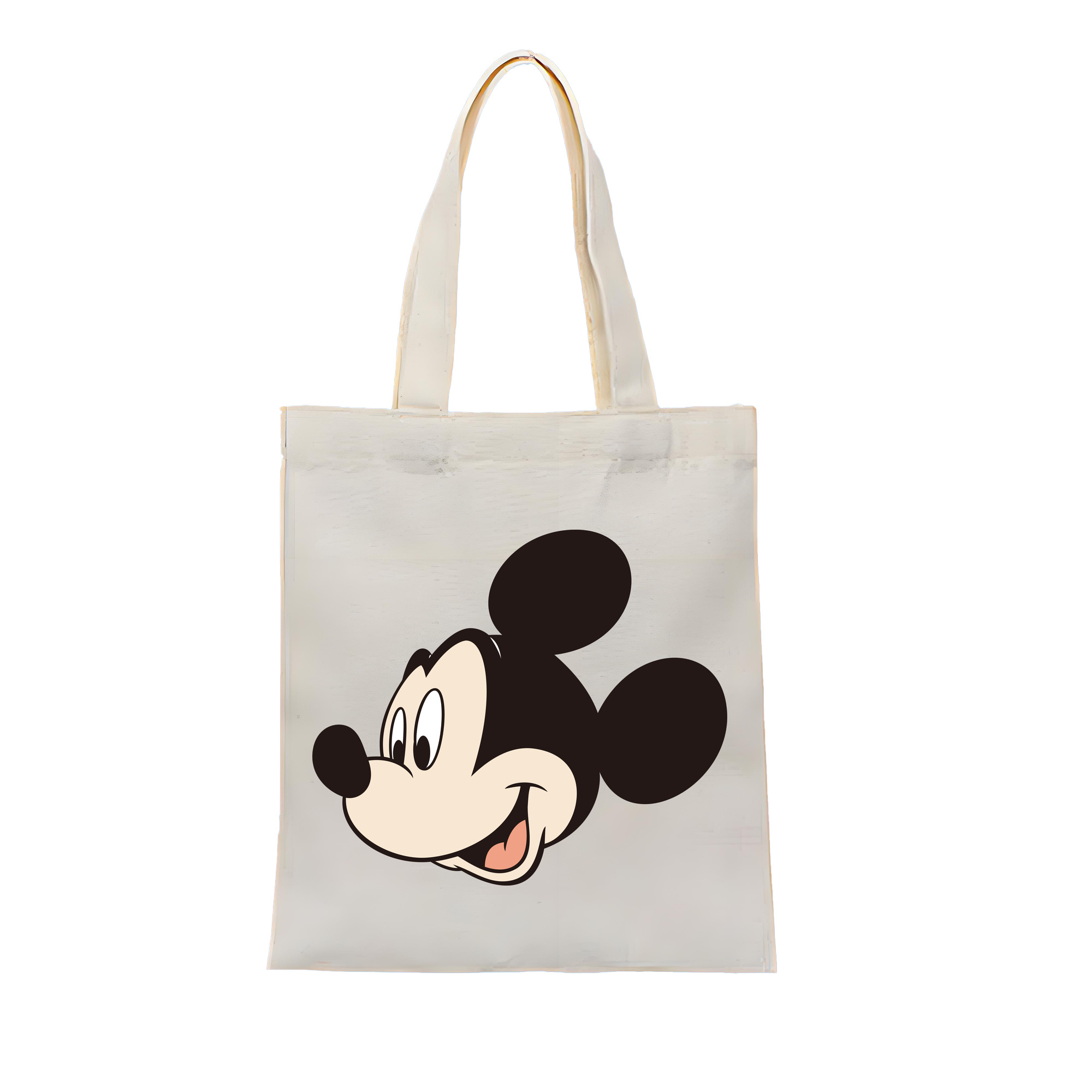 （画像用） ミッキーマウス Mickey Mouse 縦型キャンバス生地手提げバッグ　トートバッグ