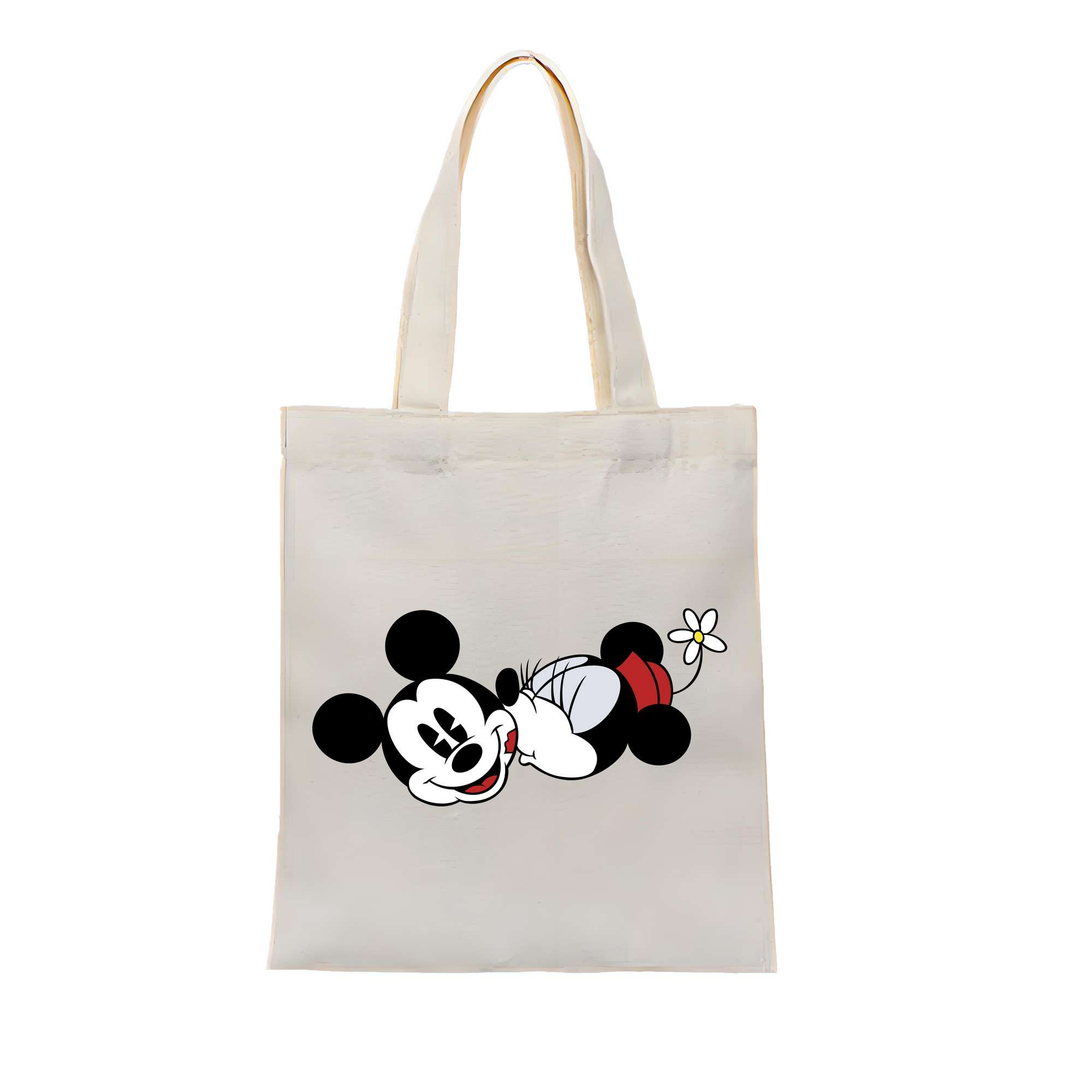 ミッキーマウス Mickey Mouse 縦型キャンバス生地手提げバッグ　トートバッグ