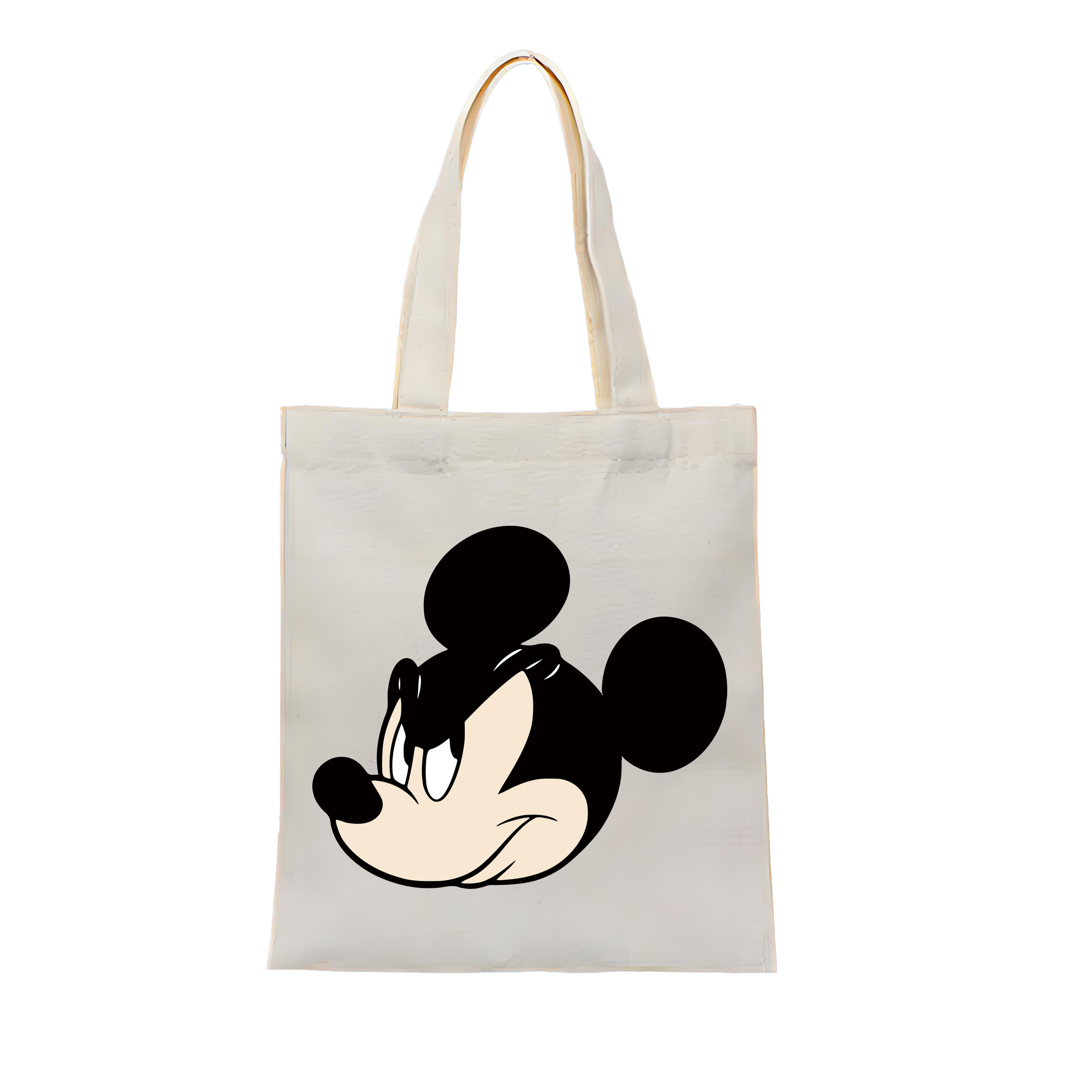 ミッキーマウス Mickey Mouse 縦型キャンバス生地手提げバッグ　トートバッグ
