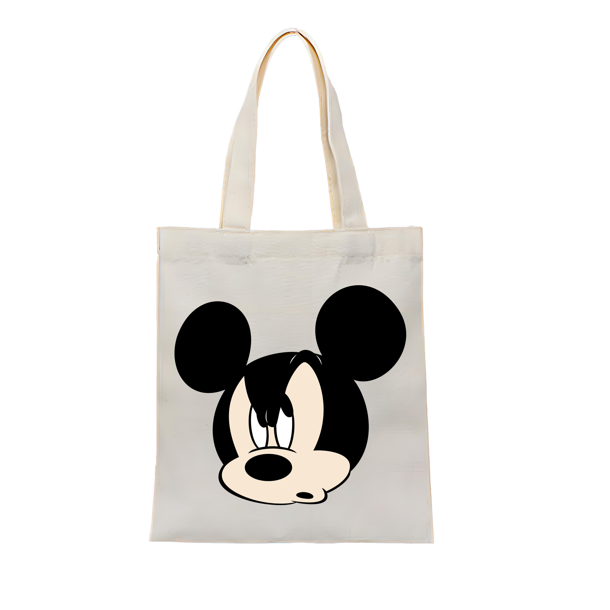 （画像用） ミッキーマウス Mickey Mouse 縦型キャンバス生地手提げバッグ　トートバッグ