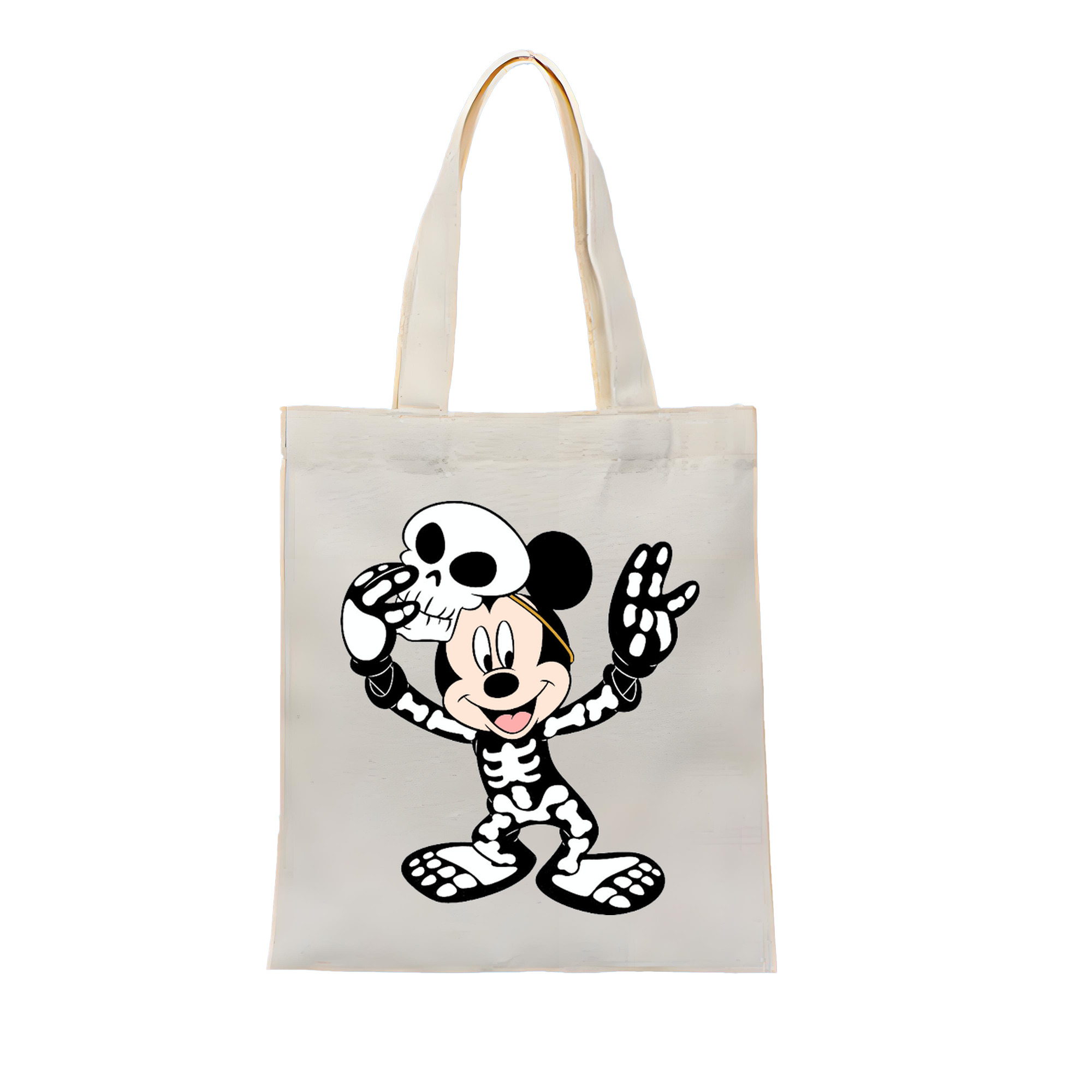 ミッキーマウス Mickey Mouse 縦型キャンバス生地手提げバッグ　トートバッグ