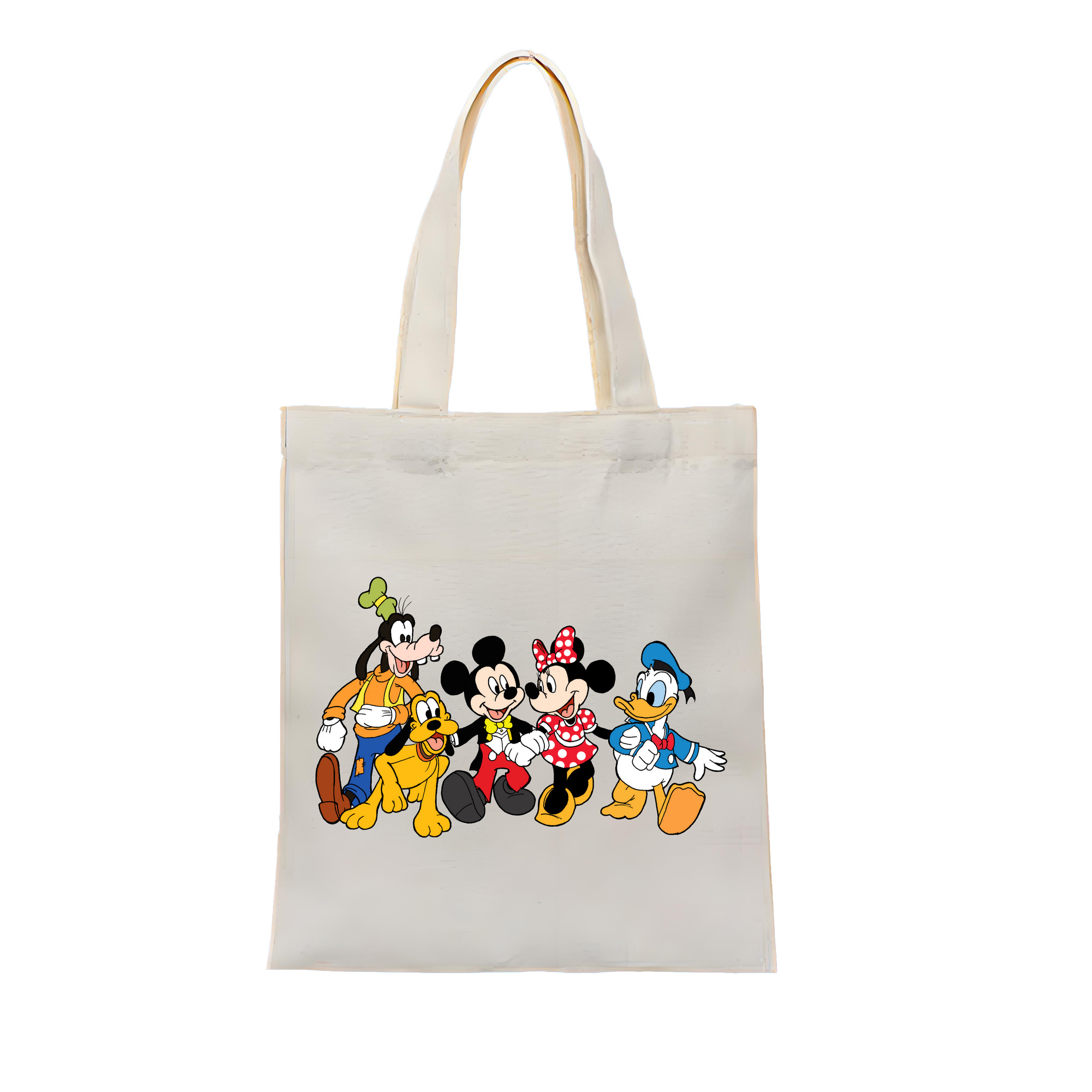 （画像用） ミッキーマウス Mickey Mouse 縦型キャンバス生地手提げバッグ　トートバッグ
