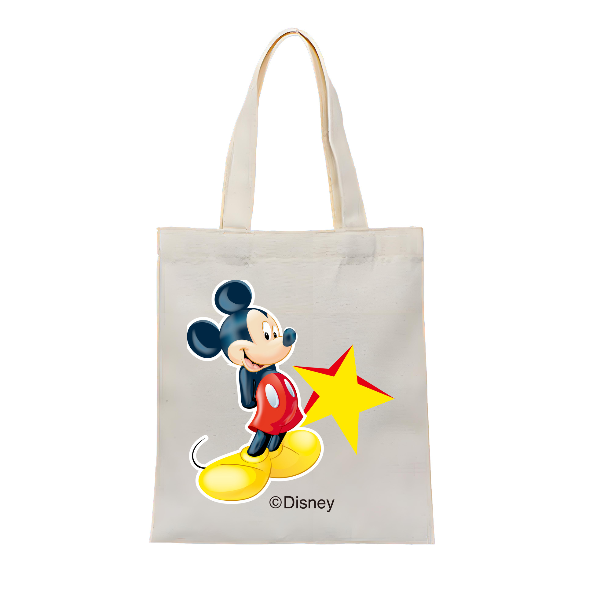 ミッキーマウス Mickey Mouse 縦型キャンバス生地手提げバッグ　トートバッグ