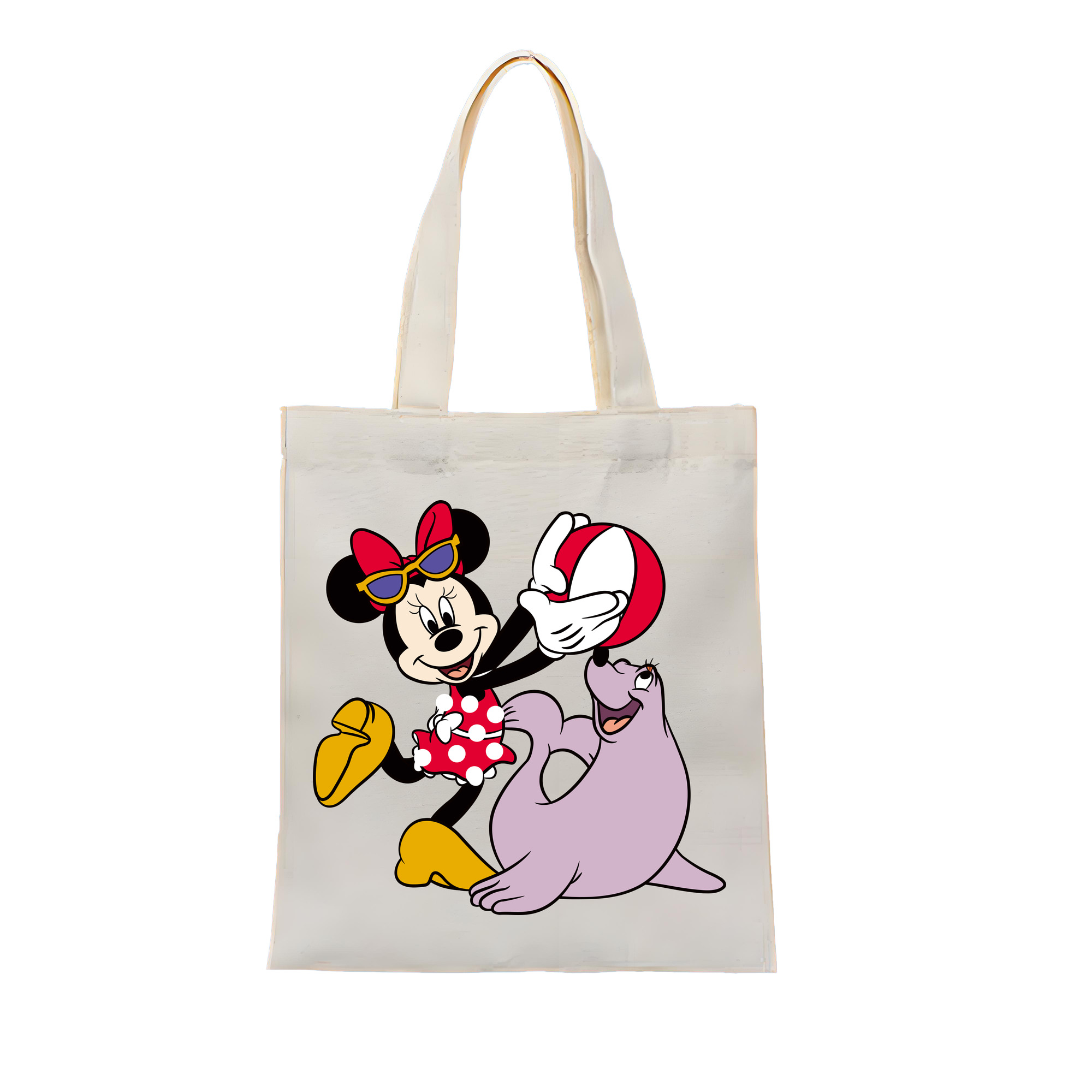 ミッキーマウス Mickey Mouse 縦型キャンバス生地手提げバッグ　トートバッグ