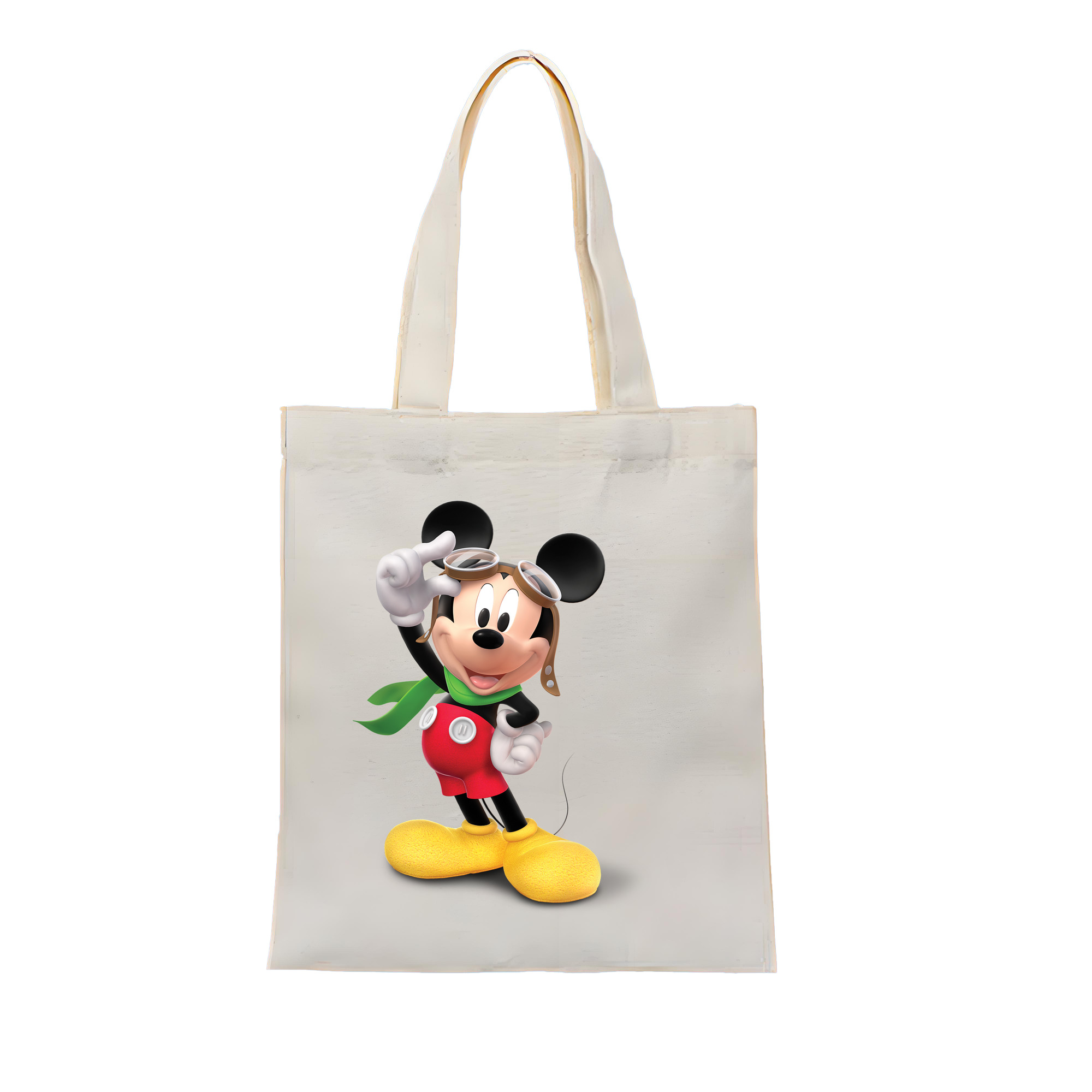 ミッキーマウス Mickey Mouse 縦型キャンバス生地手提げバッグ　トートバッグ