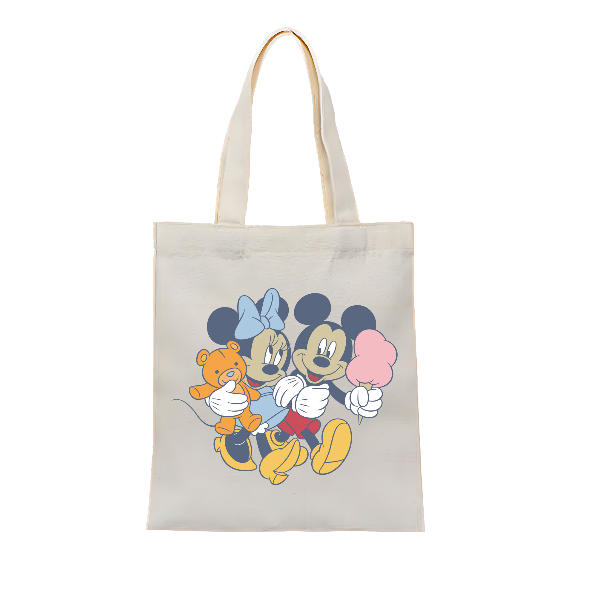 （画像用） ミッキーマウス Mickey Mouse 縦型キャンバス生地手提げバッグ　トートバッグ