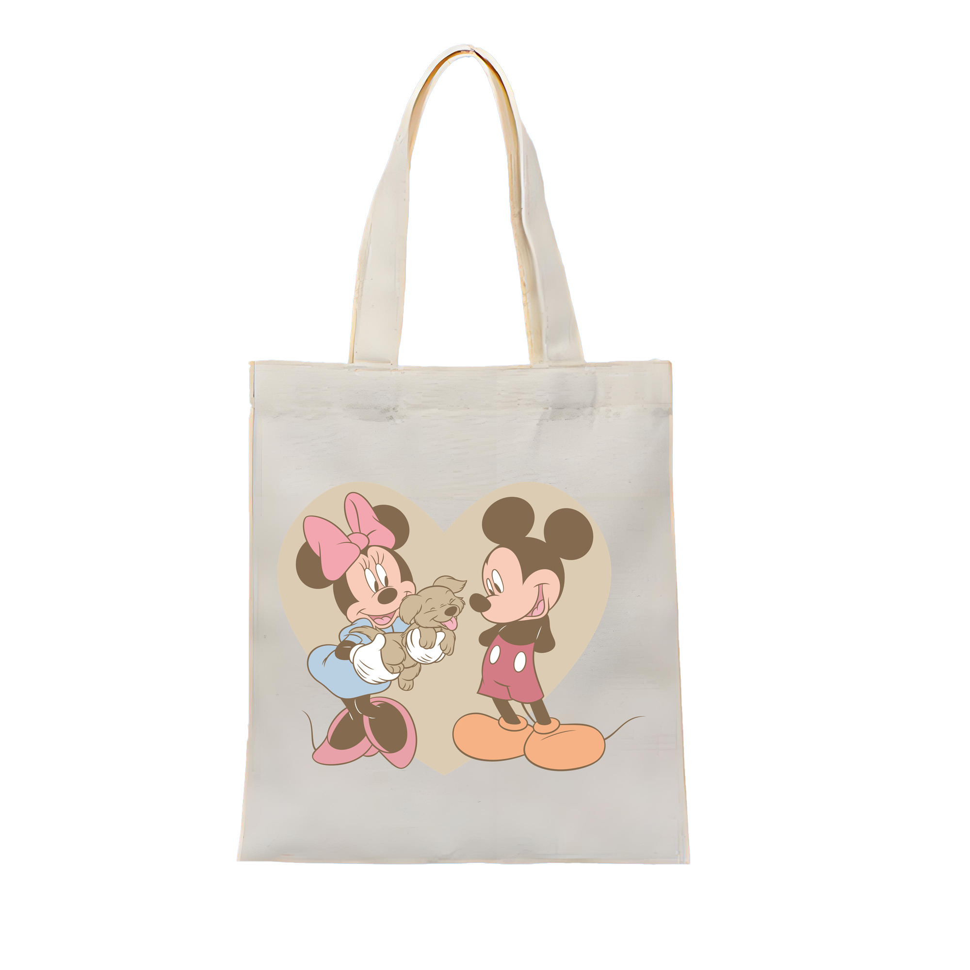 ミッキーマウス Mickey Mouse 縦型キャンバス生地手提げバッグ　トートバッグ
