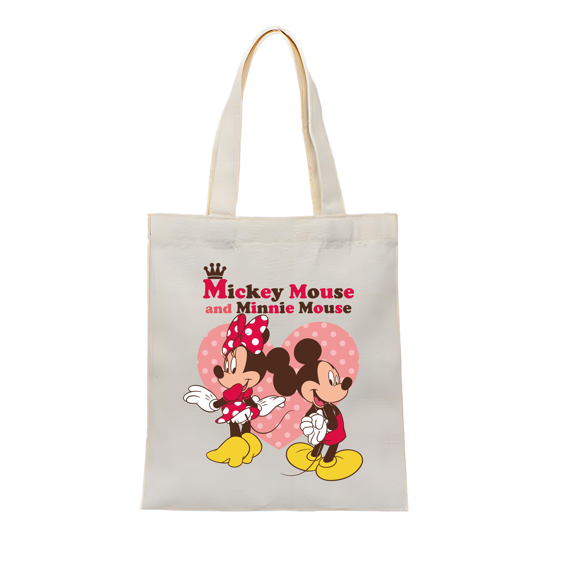（画像用） ミッキーマウス Mickey Mouse 縦型キャンバス生地手提げバッグ　トートバッグ