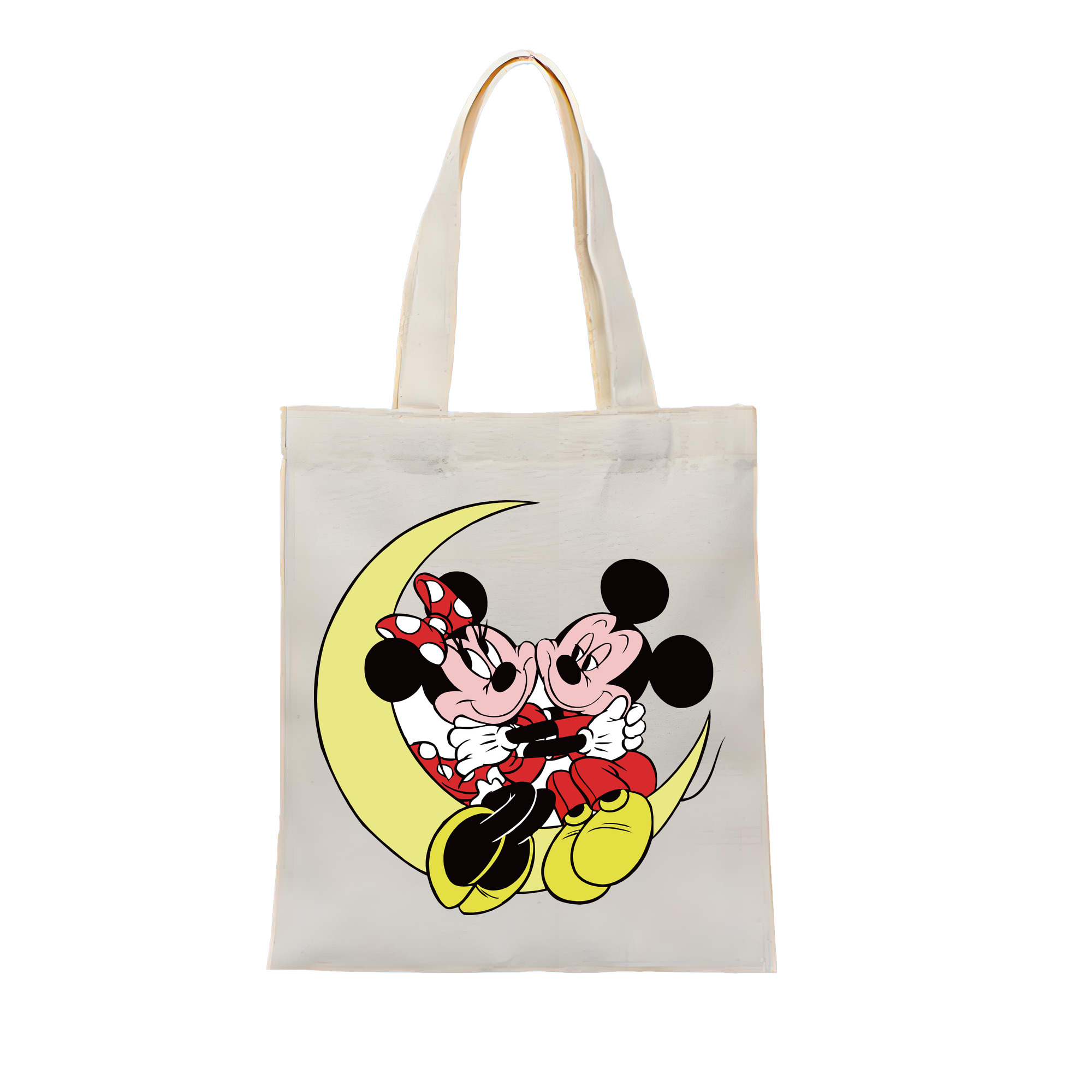 （画像用） ミッキーマウス Mickey Mouse 縦型キャンバス生地手提げバッグ　トートバッグ