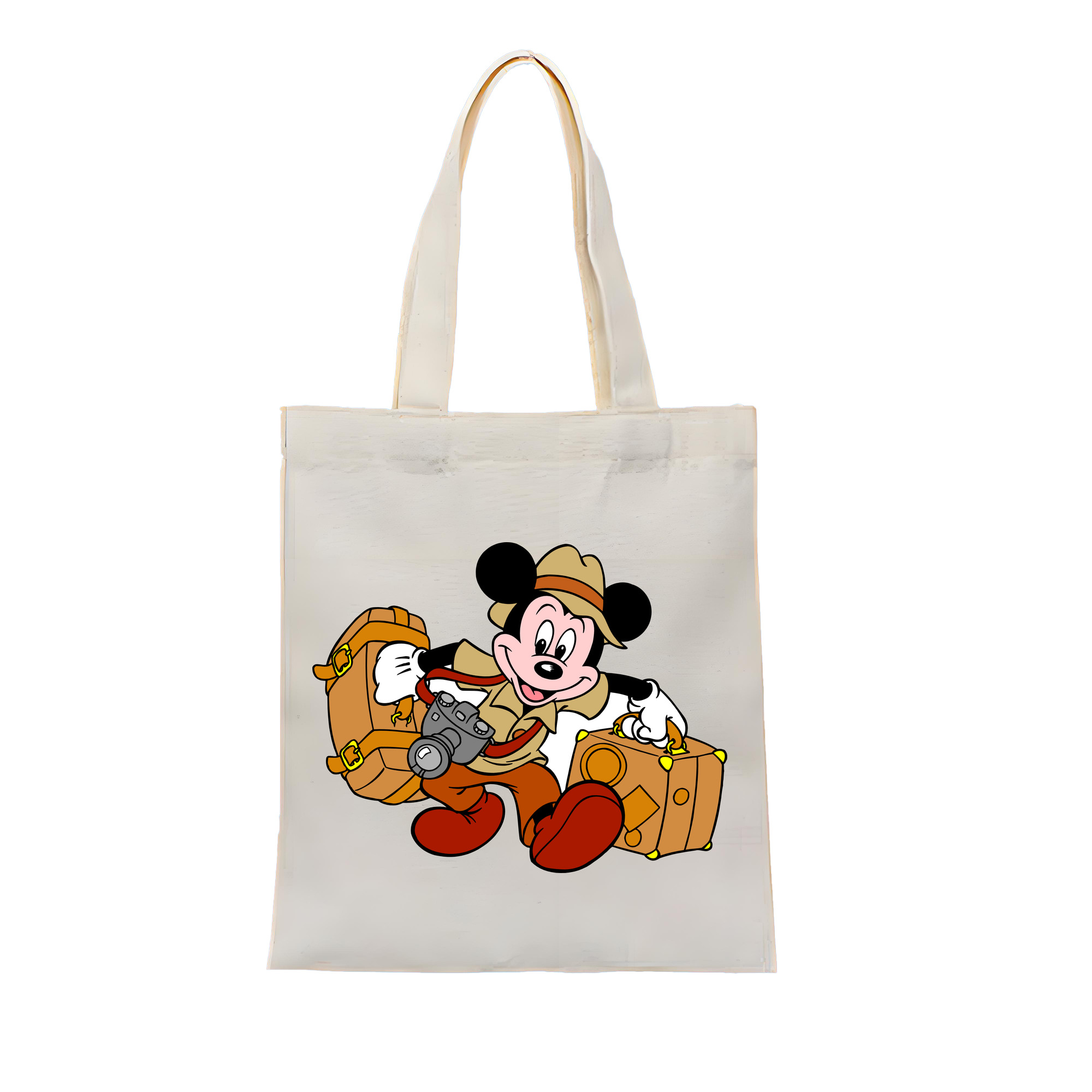 ミッキーマウス Mickey Mouse 縦型キャンバス生地手提げバッグ　トートバッグ