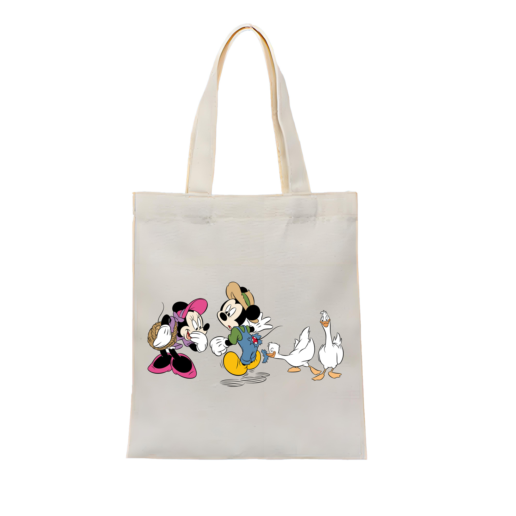 ミッキーマウス Mickey Mouse 縦型キャンバス生地手提げバッグ　トートバッグ