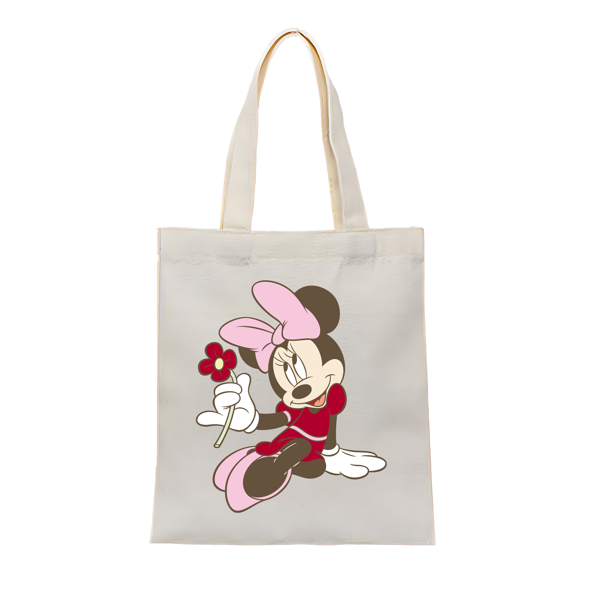 ミッキーマウス Mickey Mouse 縦型キャンバス生地手提げバッグ　トートバッグ