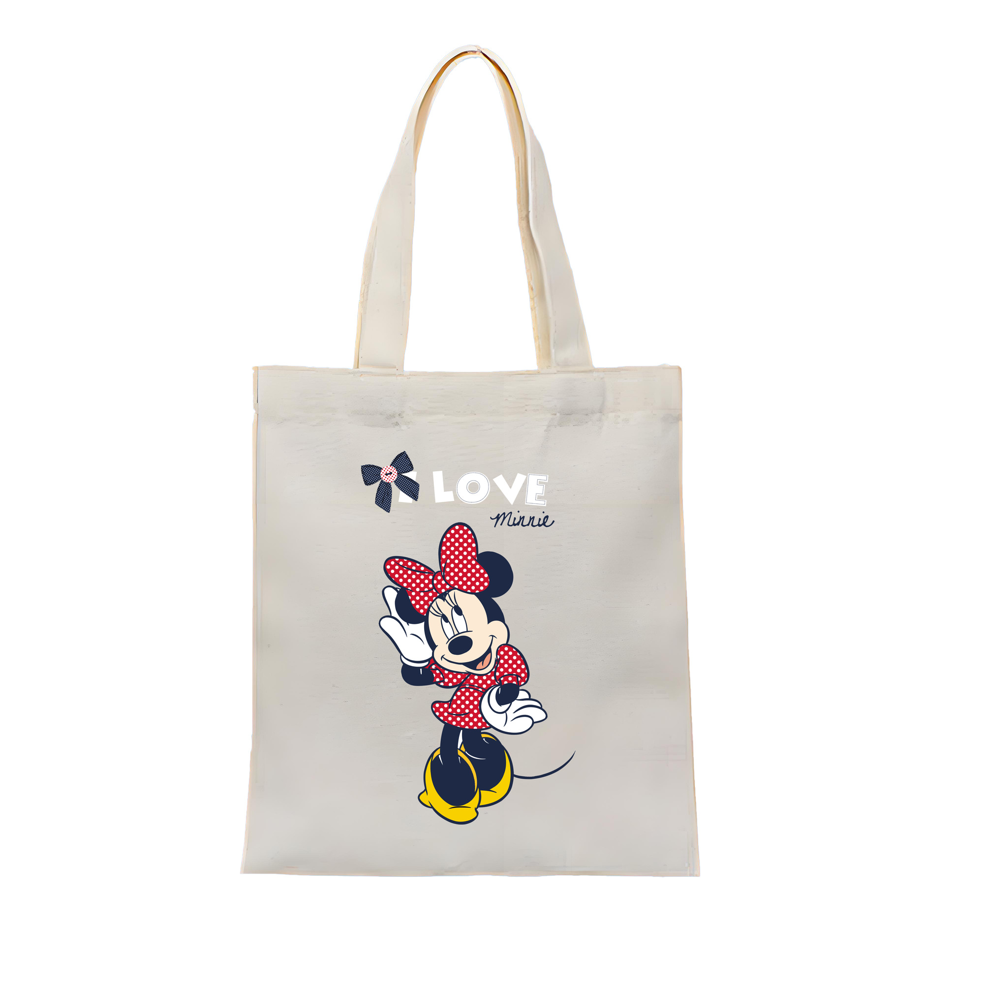 ミッキーマウス Mickey Mouse 縦型キャンバス生地手提げバッグ　トートバッグ