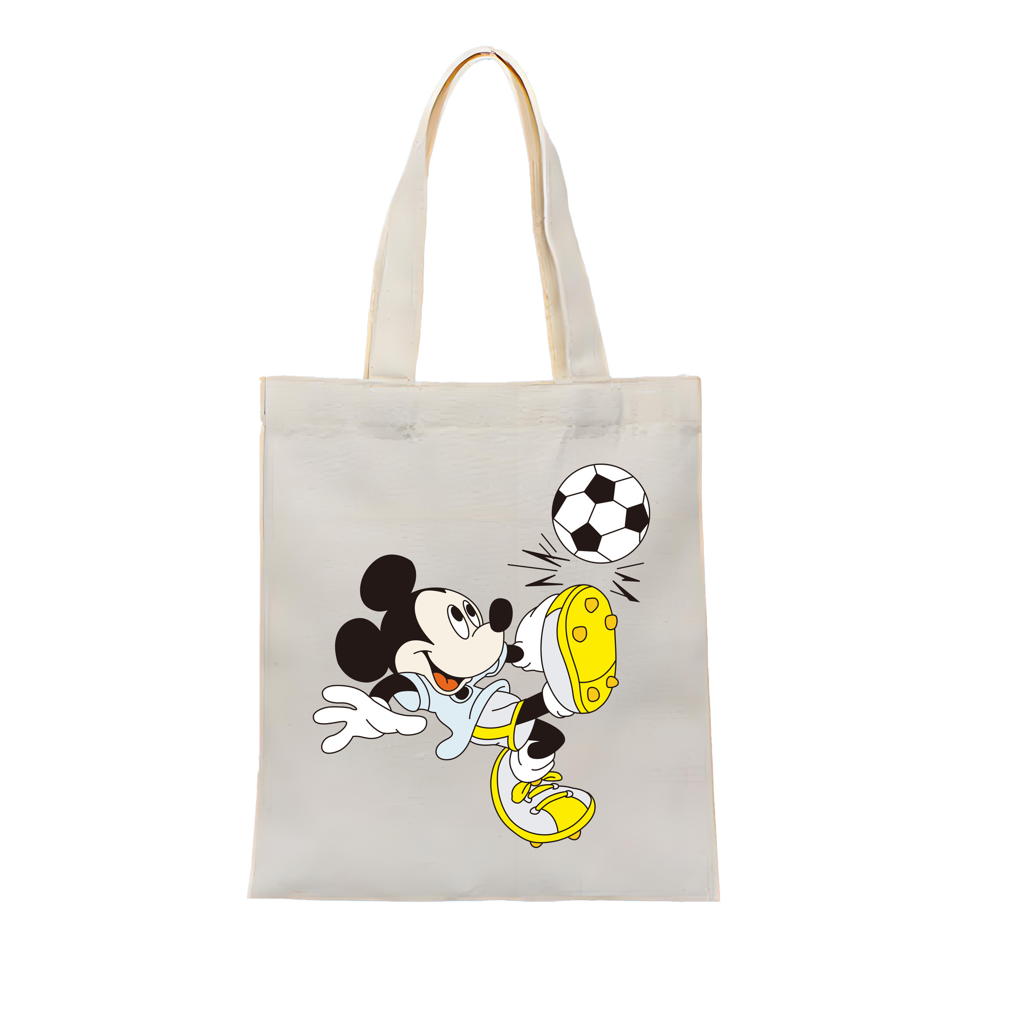 ミッキーマウス Mickey Mouse 縦型キャンバス生地手提げバッグ　トートバッグ