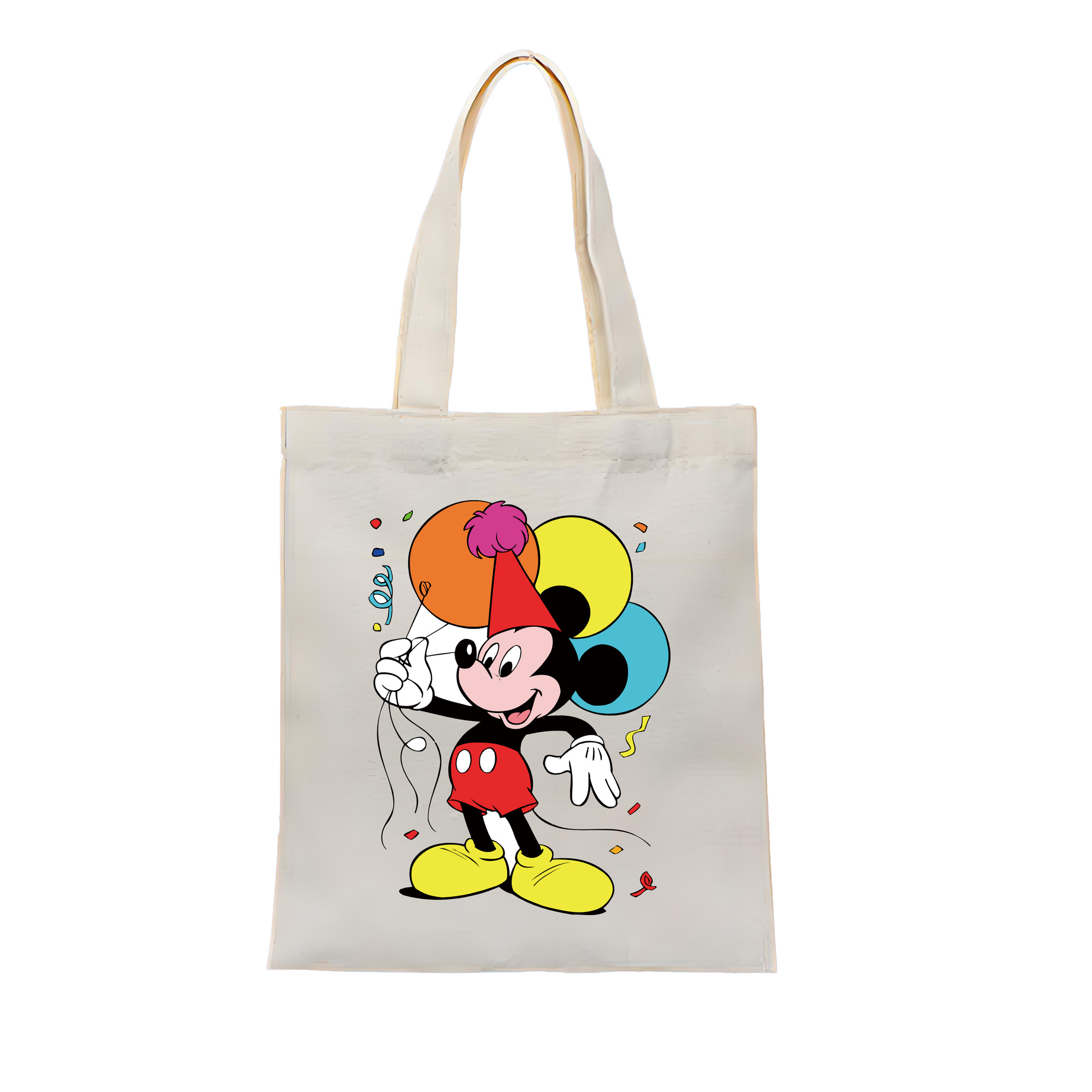 （画像用） ミッキーマウス Mickey Mouse 縦型キャンバス生地手提げバッグ　トートバッグ