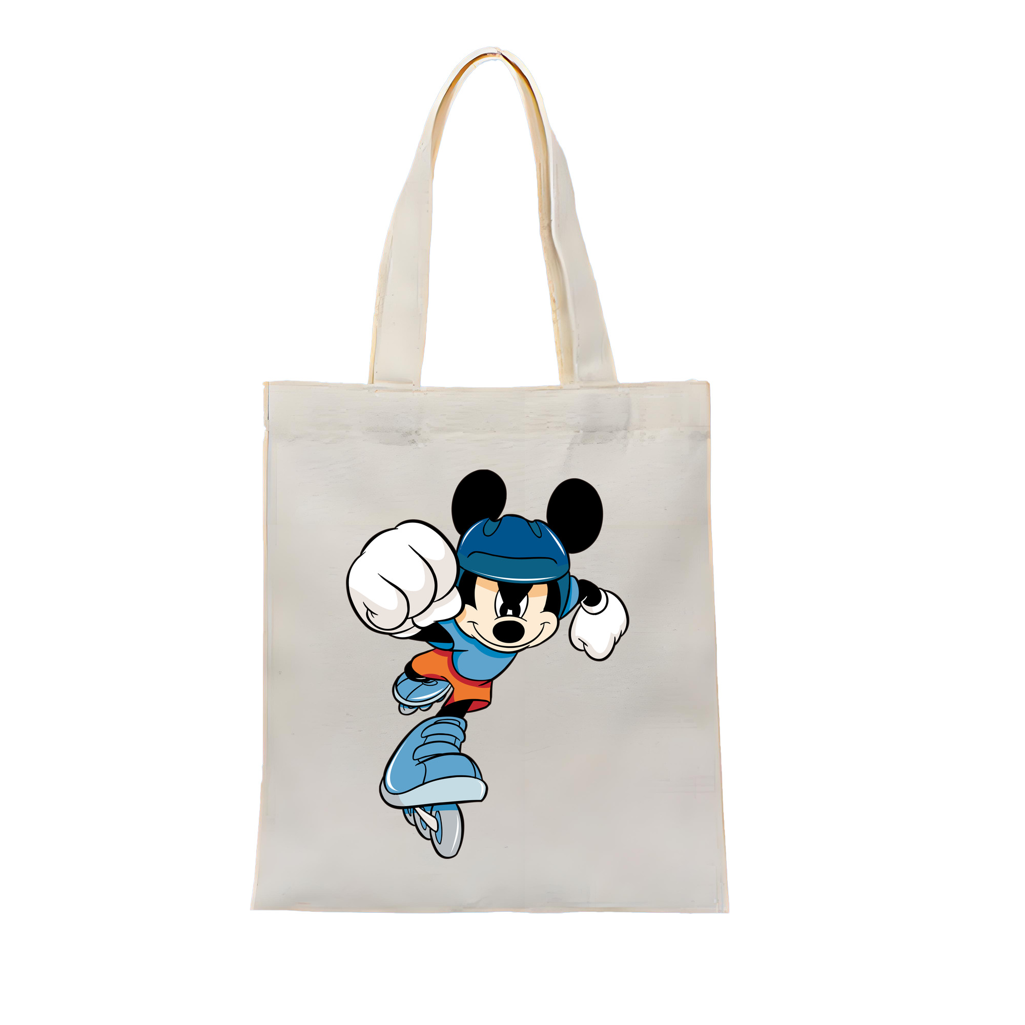 （画像用） ミッキーマウス Mickey Mouse 縦型キャンバス生地手提げバッグ　トートバッグ