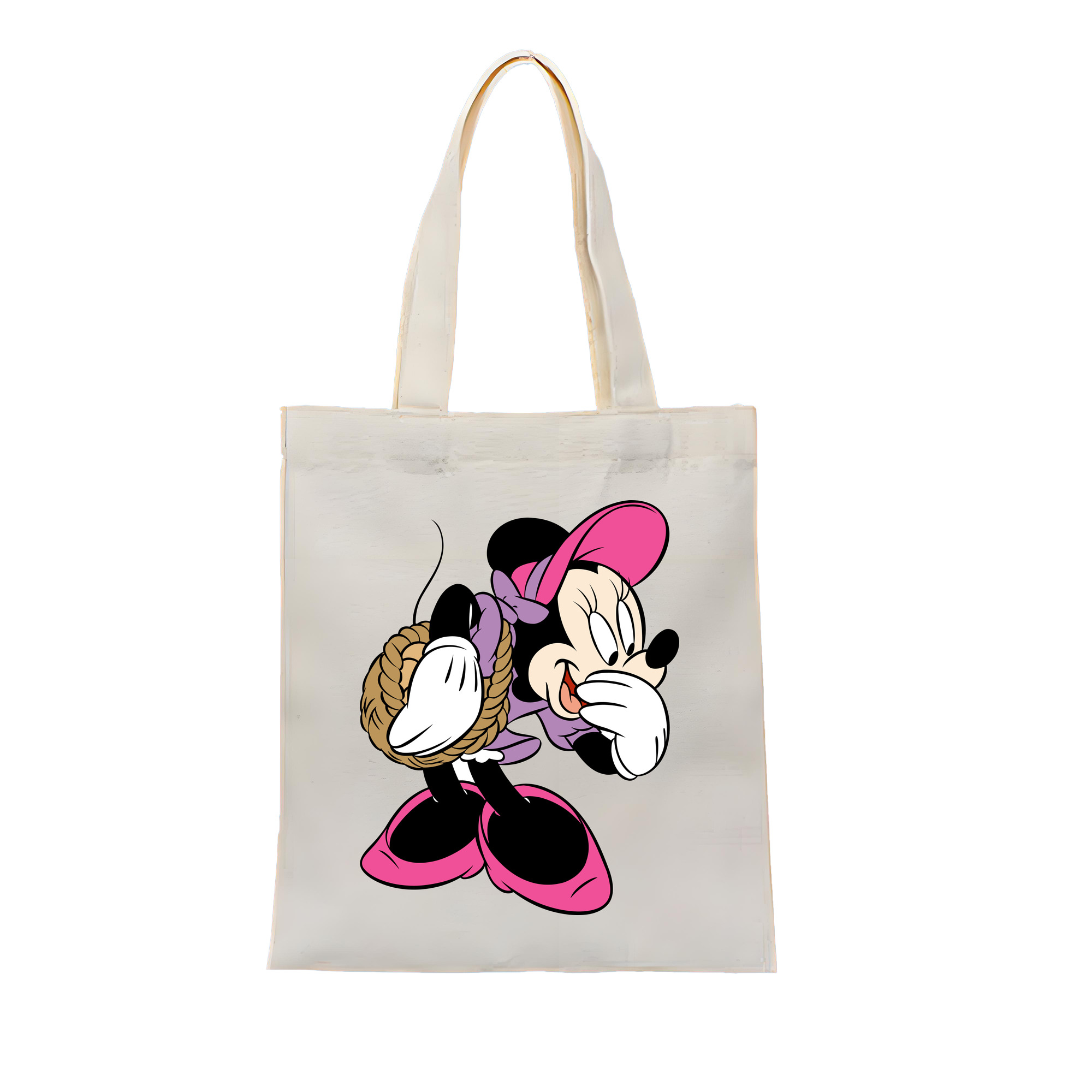 ミッキーマウス Mickey Mouse 縦型キャンバス生地手提げバッグ　トートバッグ