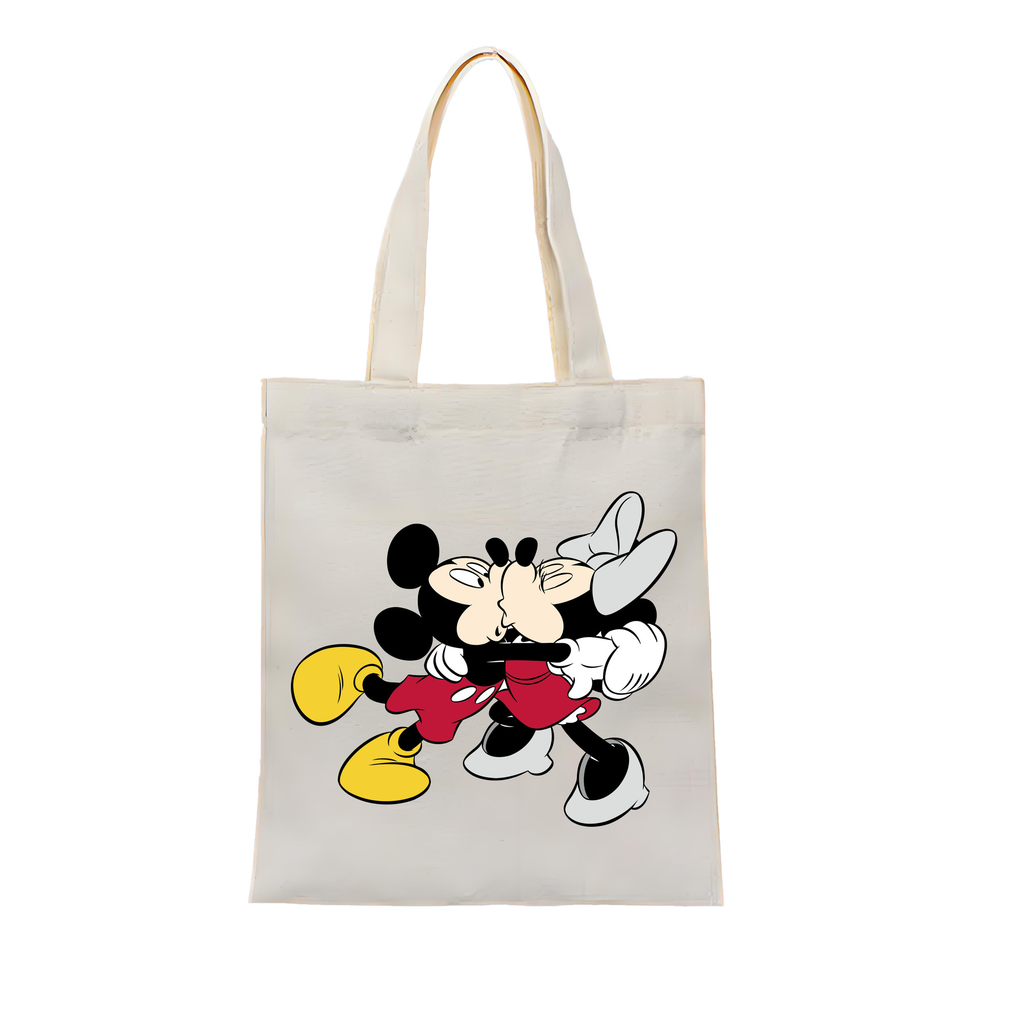（画像用） ミッキーマウス Mickey Mouse 縦型キャンバス生地手提げバッグ　トートバッグ
