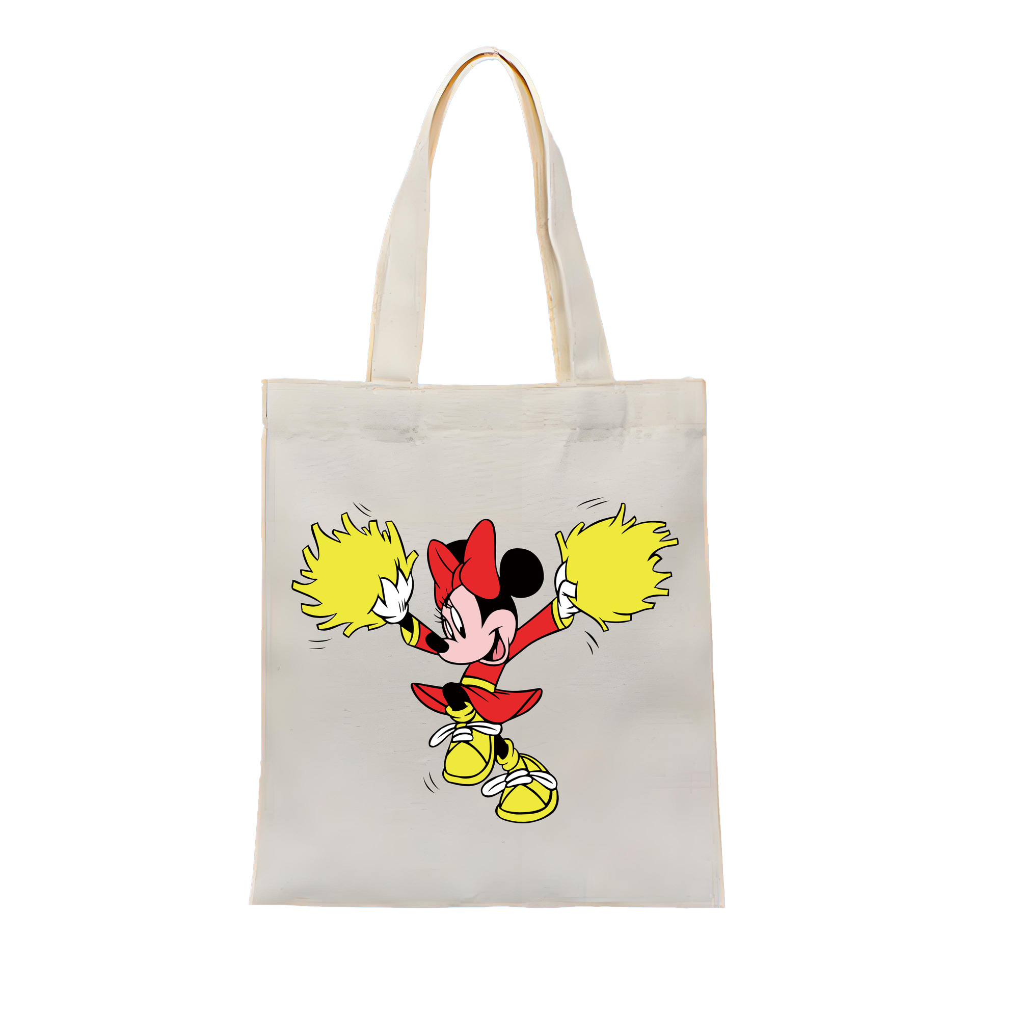（画像用） ミッキーマウス Mickey Mouse 縦型キャンバス生地手提げバッグ　トートバッグ