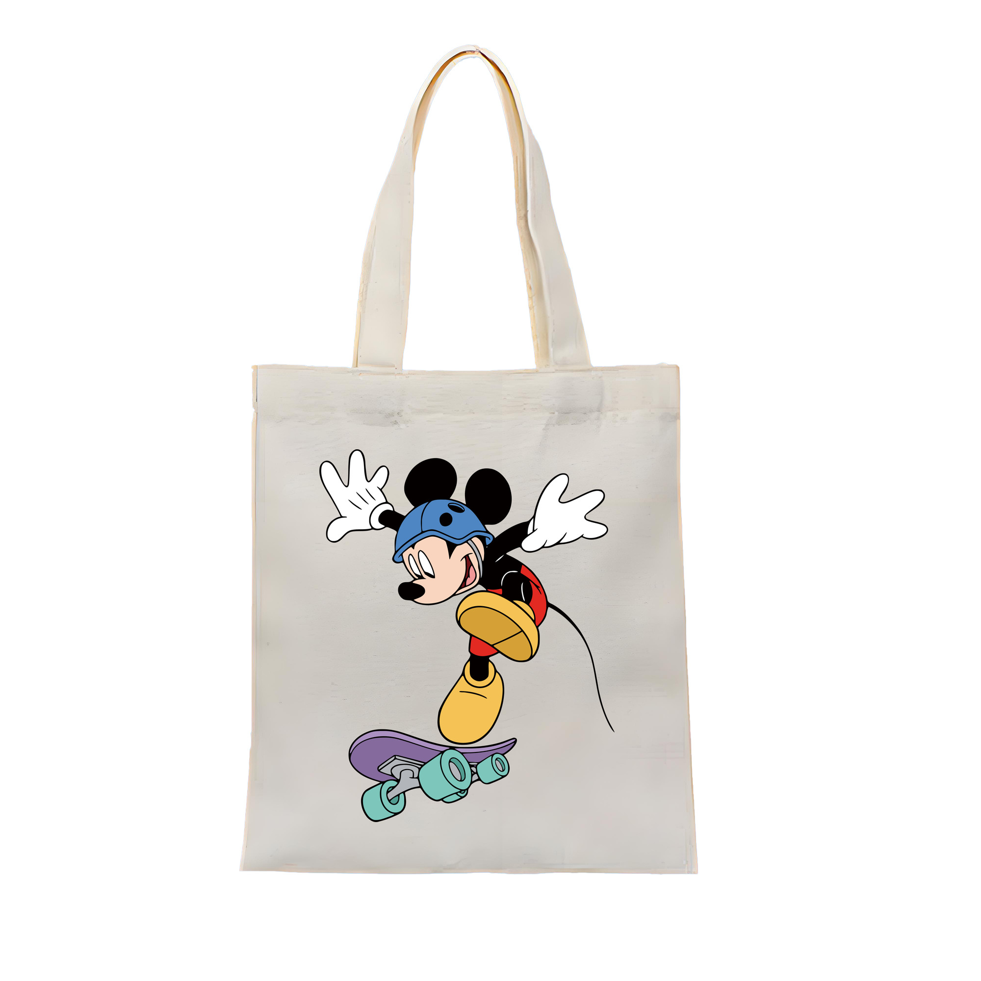 （画像用） ミッキーマウス Mickey Mouse 縦型キャンバス生地手提げバッグ　トートバッグ