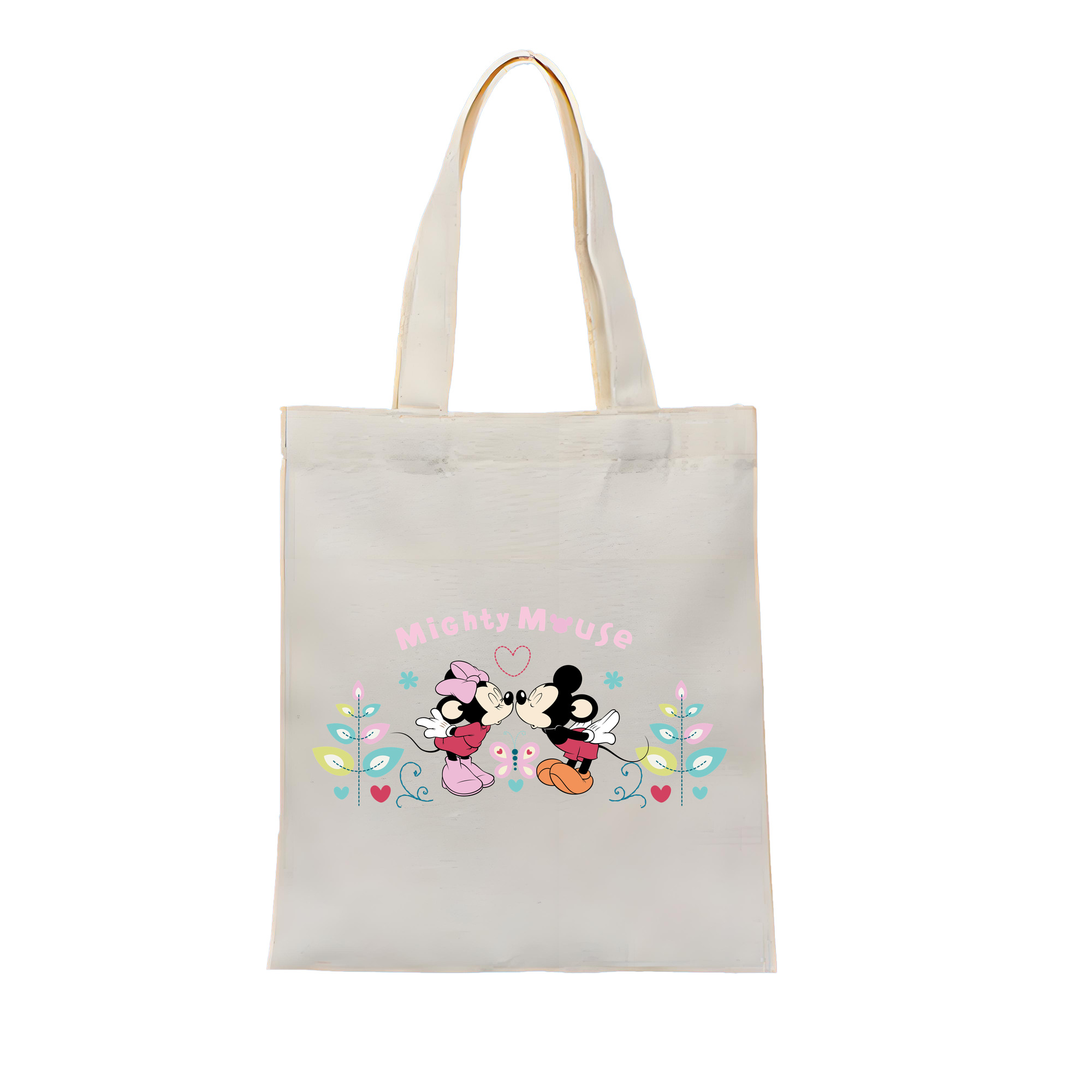 （画像用） ミッキーマウス Mickey Mouse 縦型キャンバス生地手提げバッグ　トートバッグ