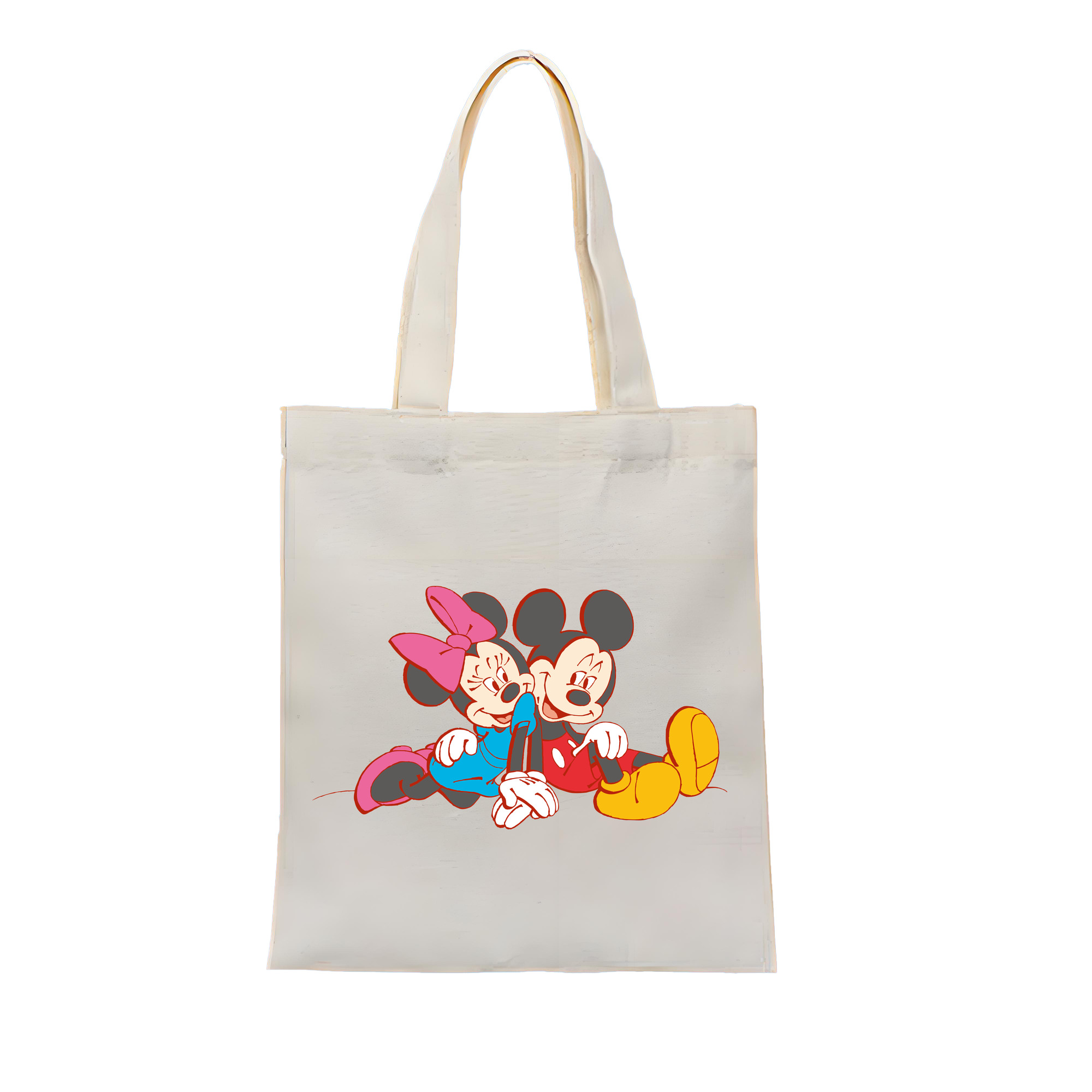 ミッキーマウス Mickey Mouse 縦型キャンバス生地手提げバッグ　トートバッグ