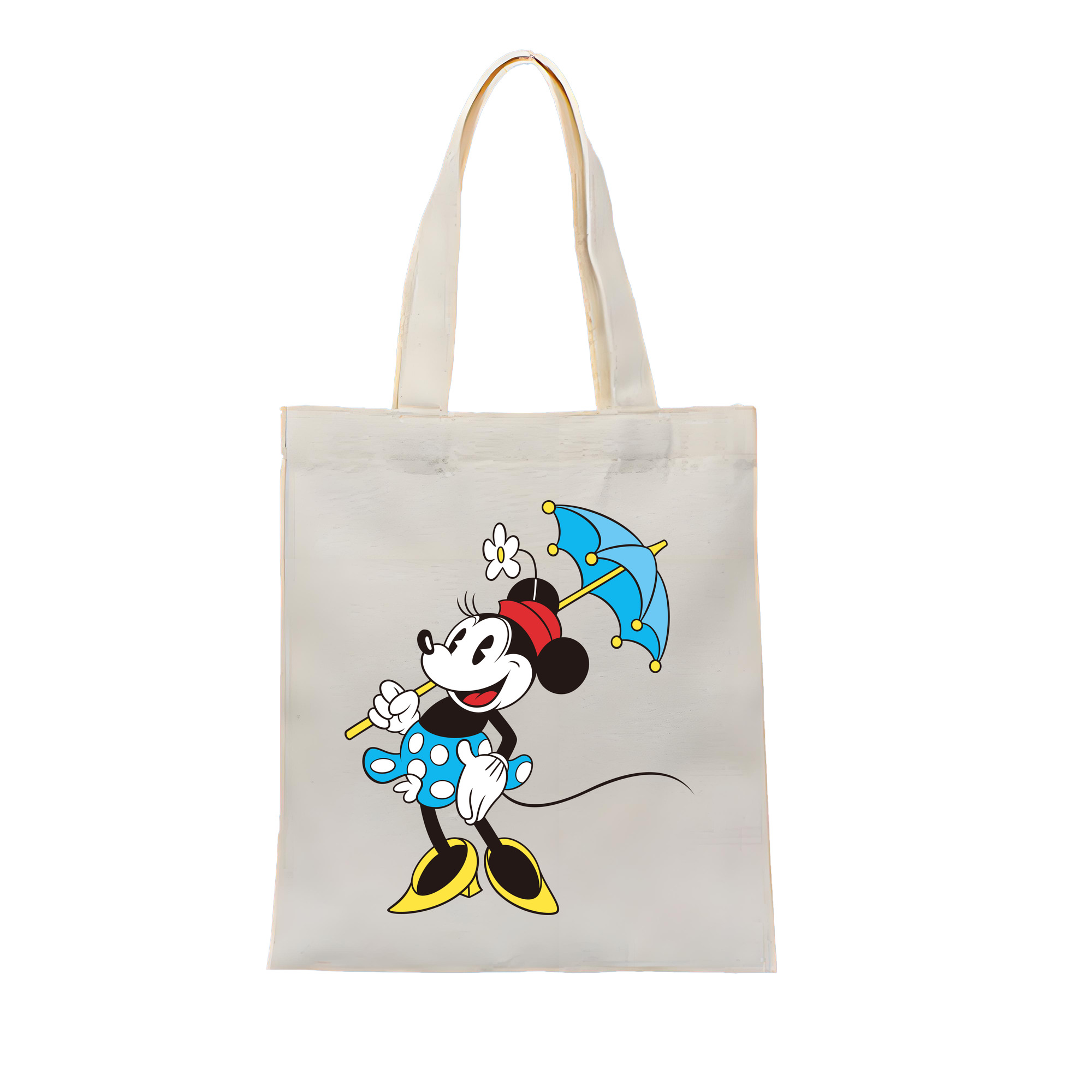 ミッキーマウス Mickey Mouse 縦型キャンバス生地手提げバッグ　トートバッグ