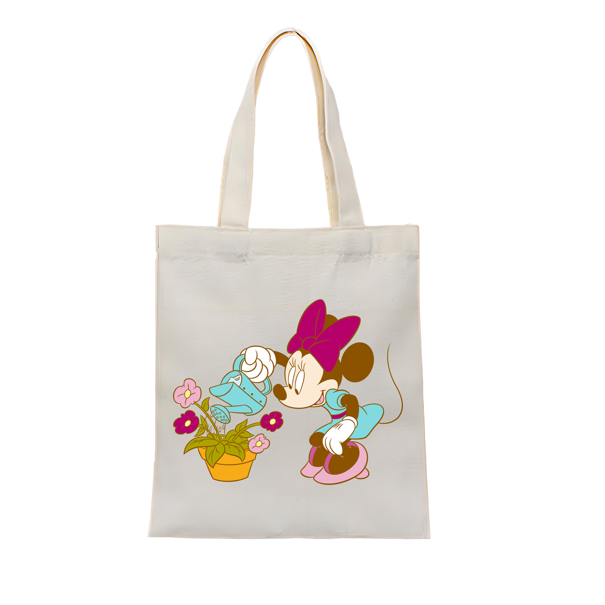 ミッキーマウス Mickey Mouse 縦型キャンバス生地手提げバッグ　トートバッグ