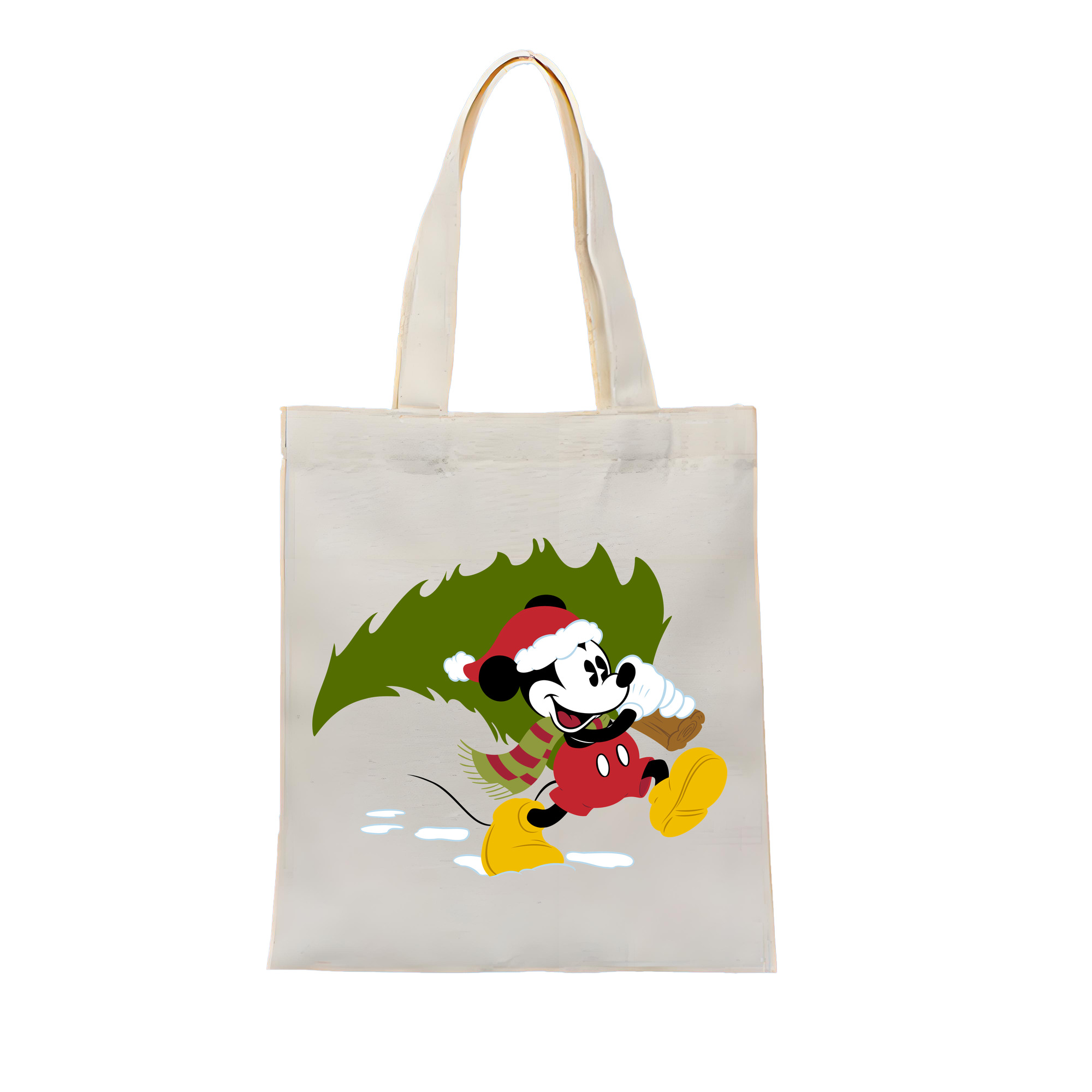 （画像用） ミッキーマウス Mickey Mouse 縦型キャンバス生地手提げバッグ　トートバッグ