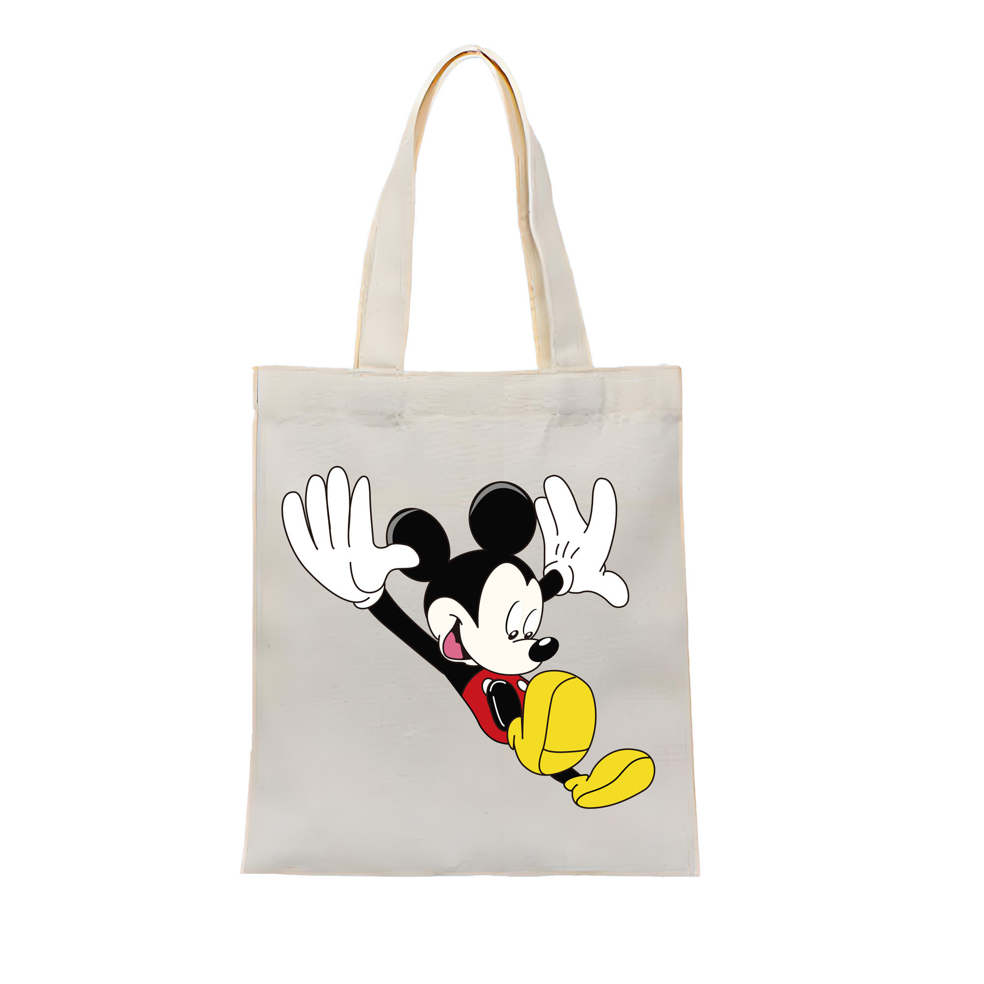 （画像用） ミッキーマウス Mickey Mouse 縦型キャンバス生地手提げバッグ　トートバッグ