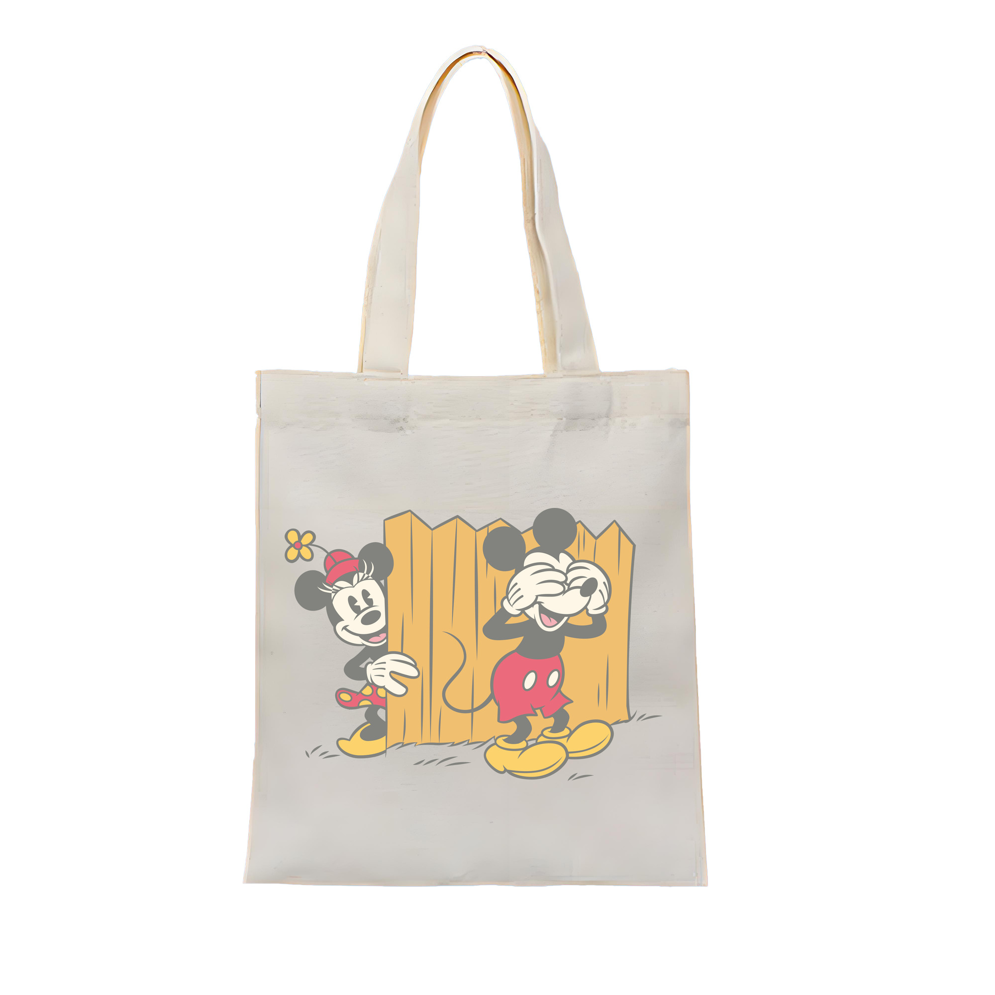 （画像用） ミッキーマウス Mickey Mouse 縦型キャンバス生地手提げバッグ　トートバッグ