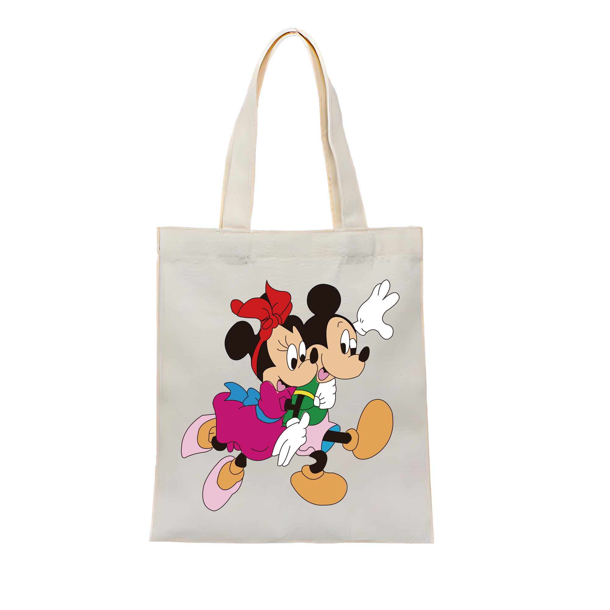 ミッキーマウス Mickey Mouse 縦型キャンバス生地手提げバッグ　トートバッグ