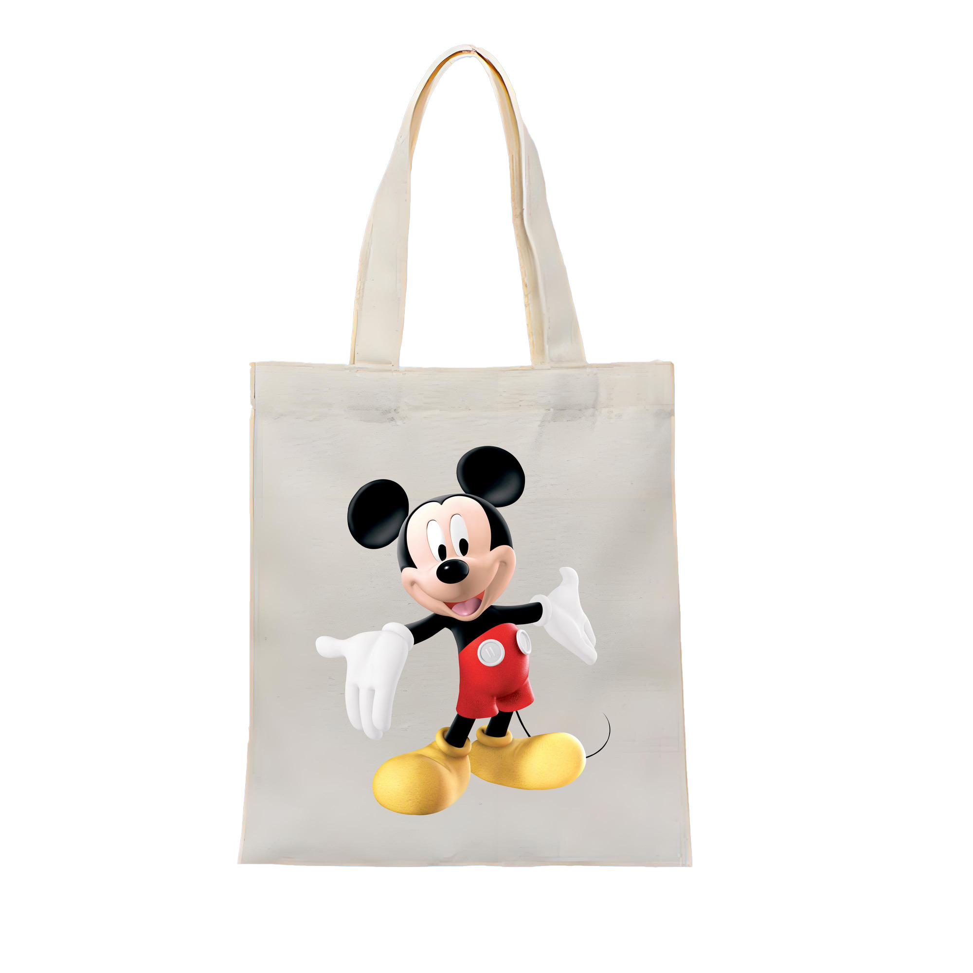 ミッキーマウス Mickey Mouse 縦型キャンバス生地手提げバッグ　トートバッグ