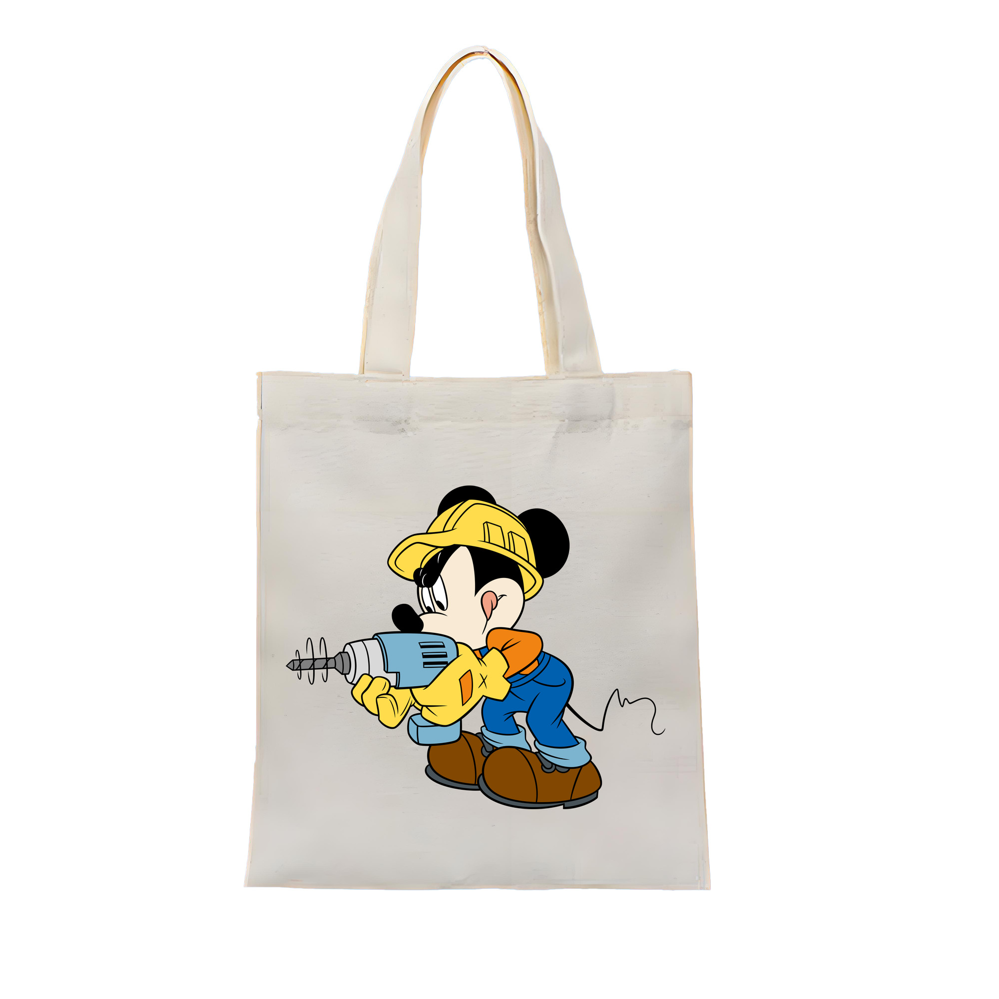 （画像用） ミッキーマウス Mickey Mouse 縦型キャンバス生地手提げバッグ　トートバッグ