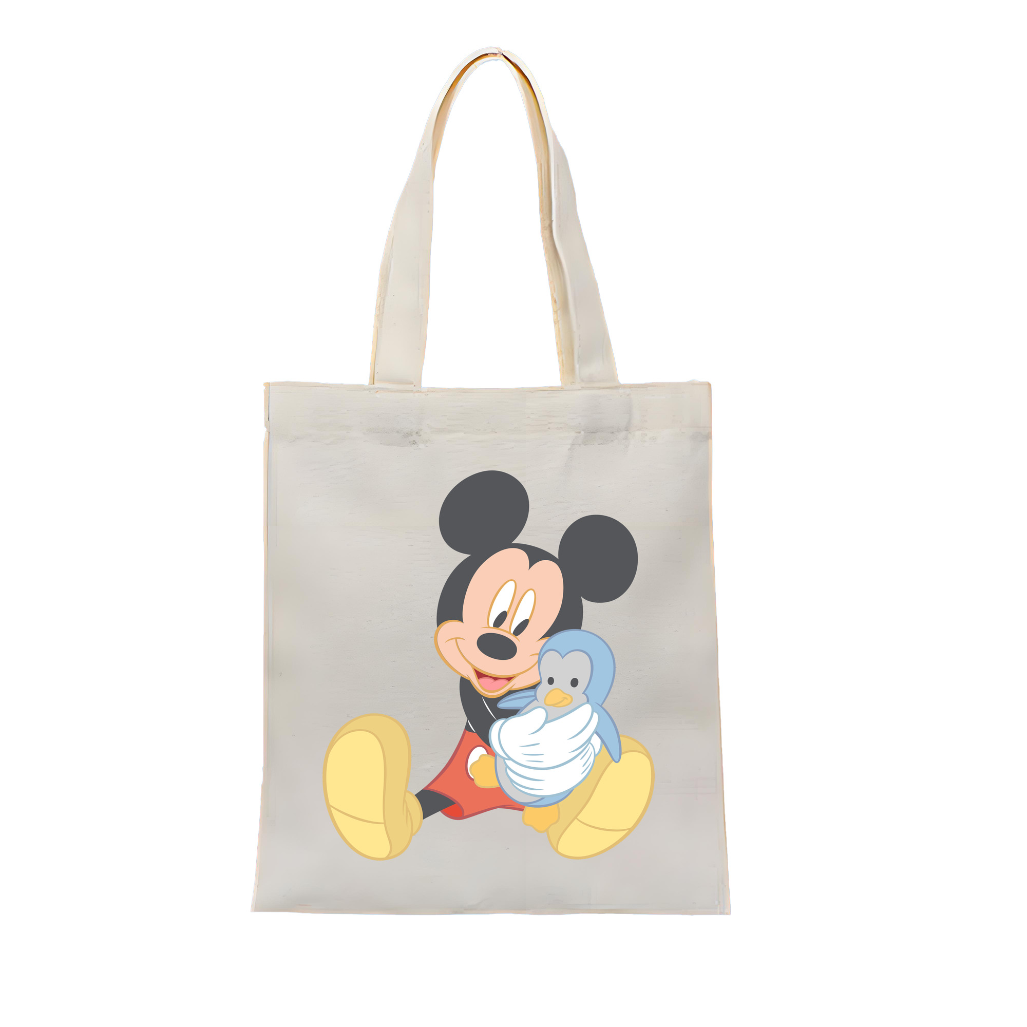 （画像用） ミッキーマウス Mickey Mouse 縦型キャンバス生地手提げバッグ　トートバッグ