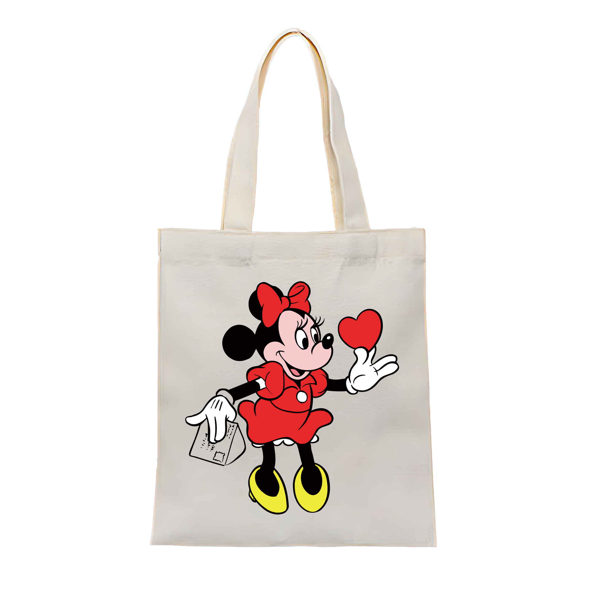 （画像用） ミッキーマウス Mickey Mouse 縦型キャンバス生地手提げバッグ　トートバッグ