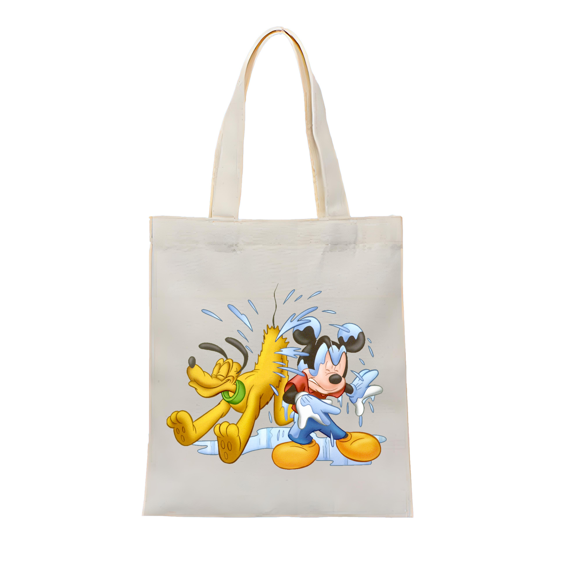 （画像用） ミッキーマウス Mickey Mouse 縦型キャンバス生地手提げバッグ　トートバッグ