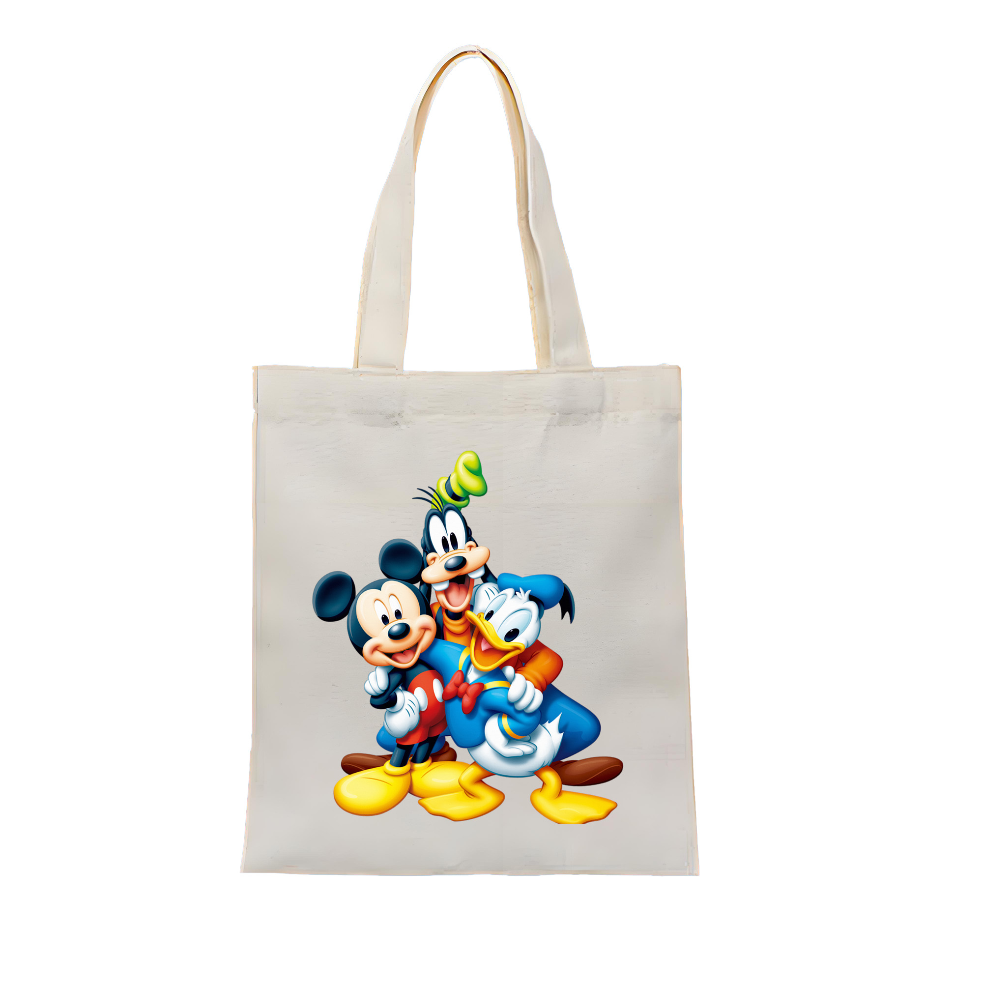 （画像用） ミッキーマウス Mickey Mouse 縦型キャンバス生地手提げバッグ　トートバッグ