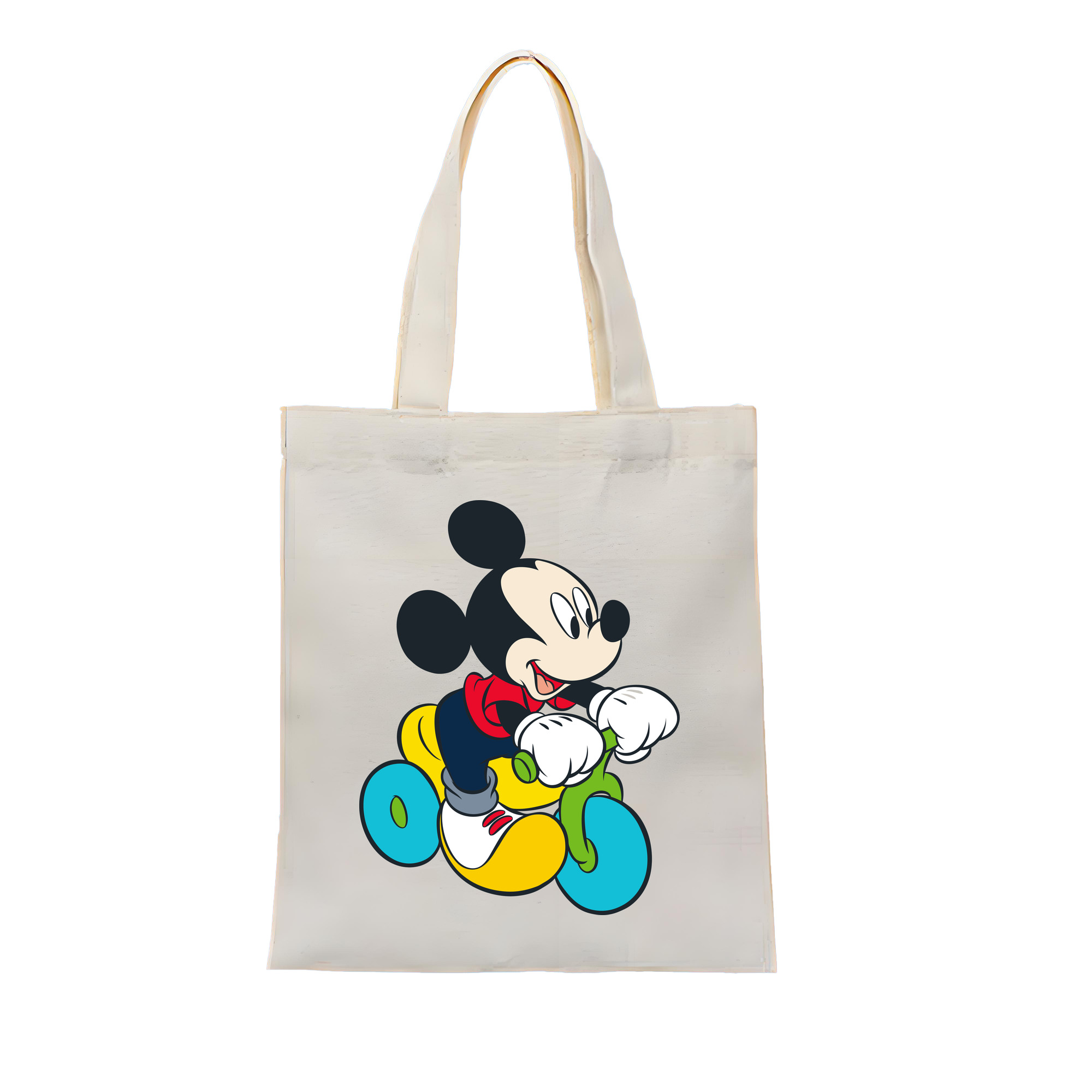 （画像用） ミッキーマウス Mickey Mouse 縦型キャンバス生地手提げバッグ　トートバッグ