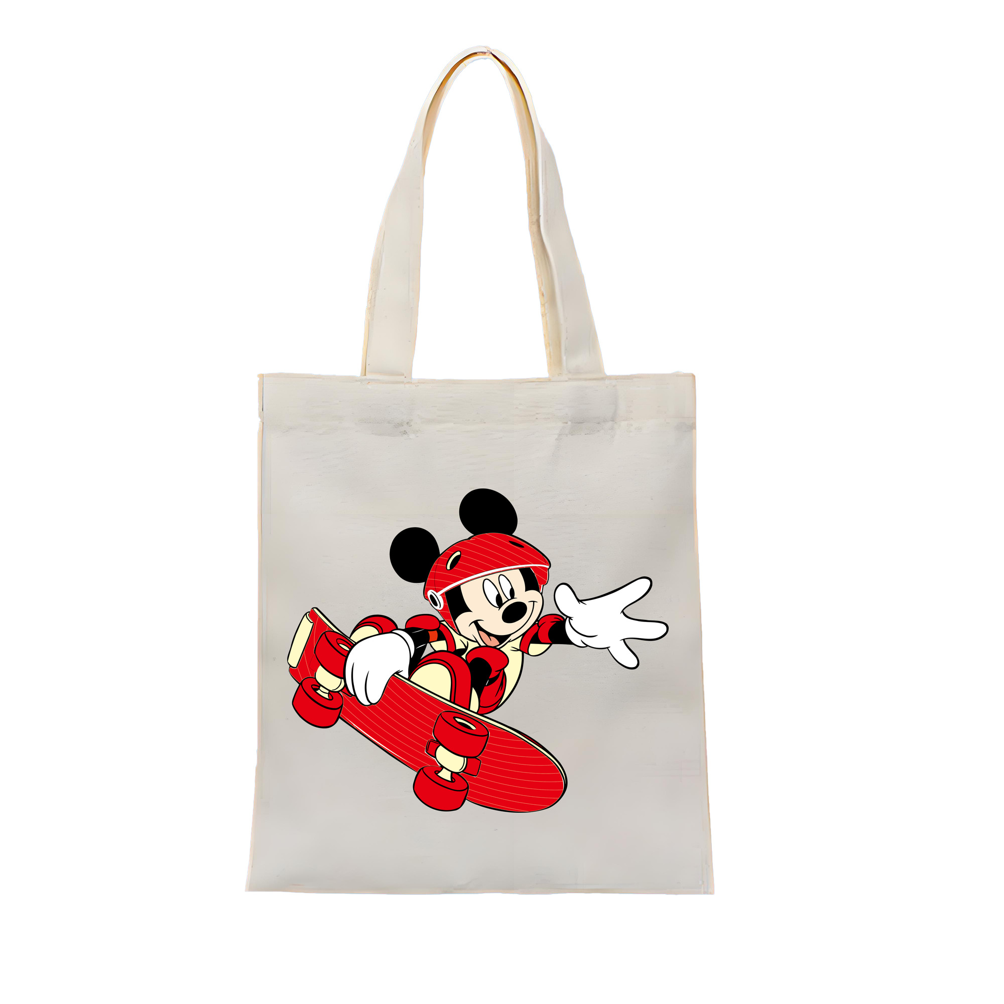 ミッキーマウス Mickey Mouse 縦型キャンバス生地手提げバッグ　トートバッグ
