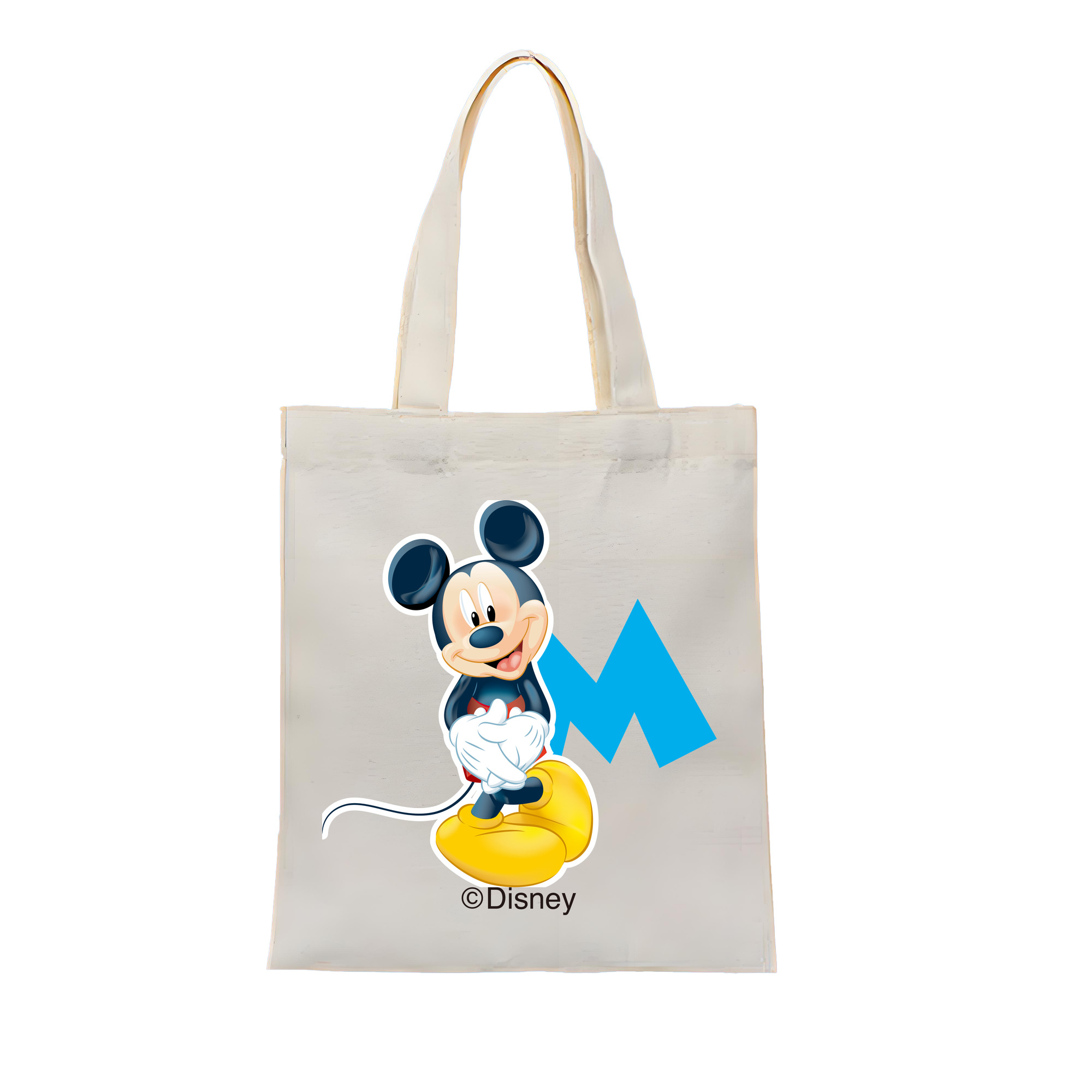 ミッキーマウス Mickey Mouse 縦型キャンバス生地手提げバッグ　トートバッグ