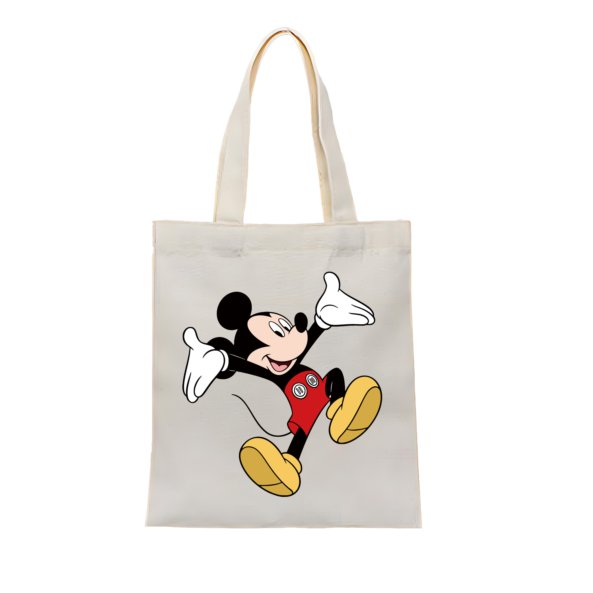 （画像用） ミッキーマウス Mickey Mouse 縦型キャンバス生地手提げバッグ　トートバッグ