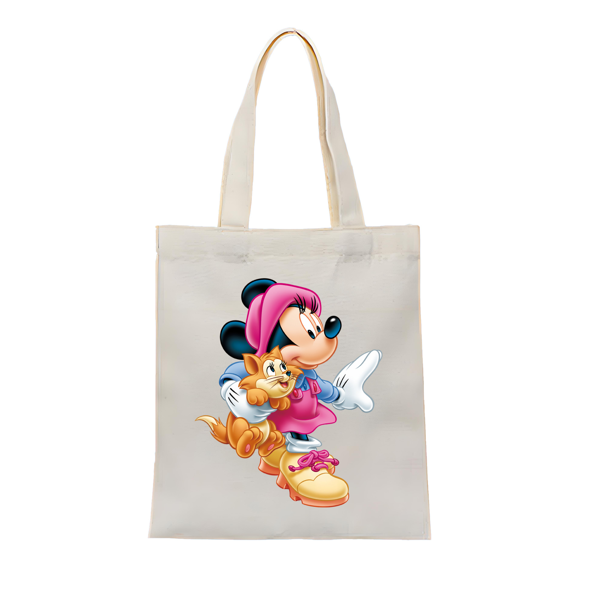 ミッキーマウス Mickey Mouse 縦型キャンバス生地手提げバッグ　トートバッグ