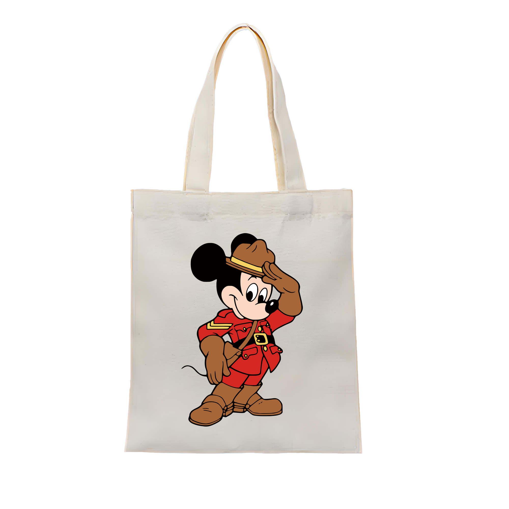 （画像用） ミッキーマウス Mickey Mouse 縦型キャンバス生地手提げバッグ　トートバッグ