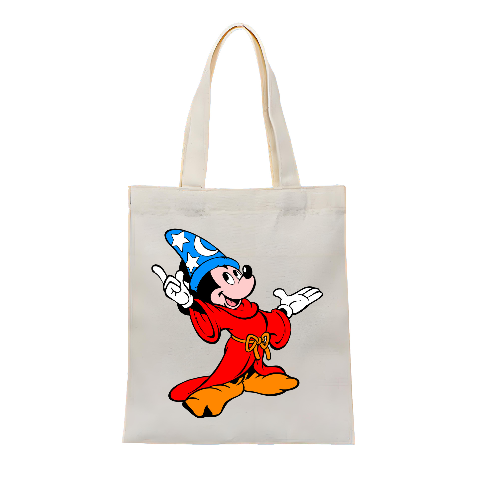 （画像用） ミッキーマウス Mickey Mouse 縦型キャンバス生地手提げバッグ　トートバッグ