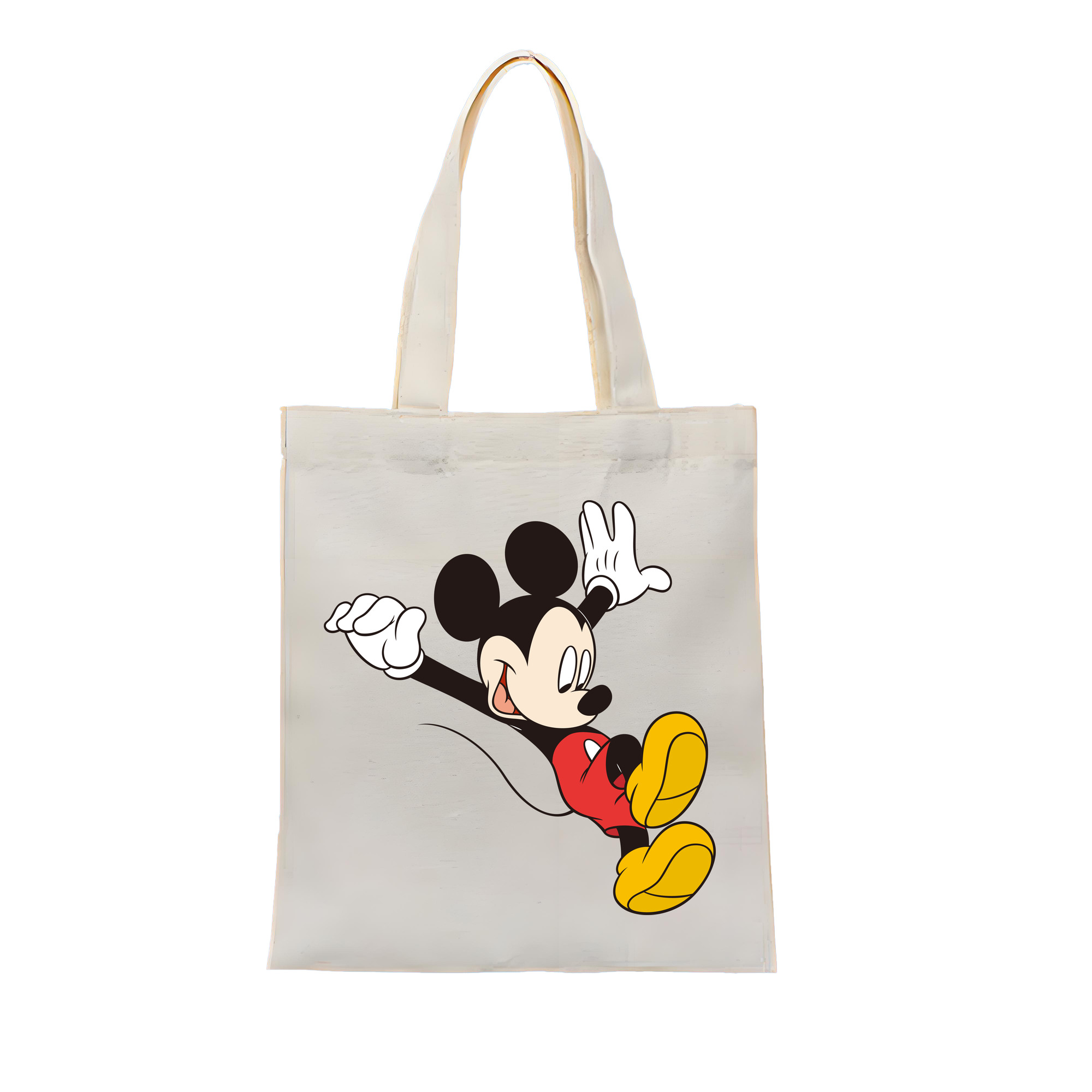（画像用） ミッキーマウス Mickey Mouse 縦型キャンバス生地手提げバッグ　トートバッグ