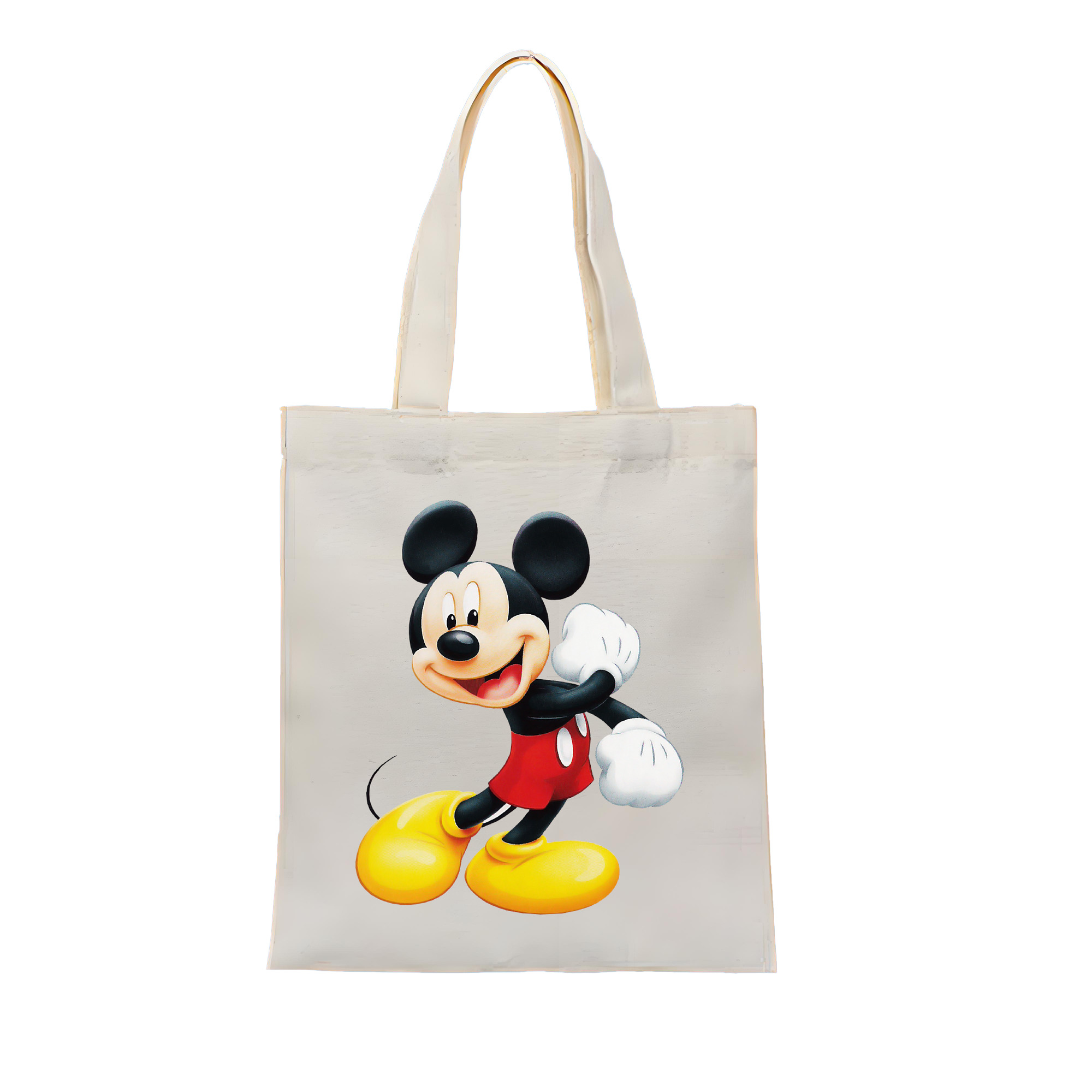（画像用） ミッキーマウス Mickey Mouse 縦型キャンバス生地手提げバッグ　トートバッグ