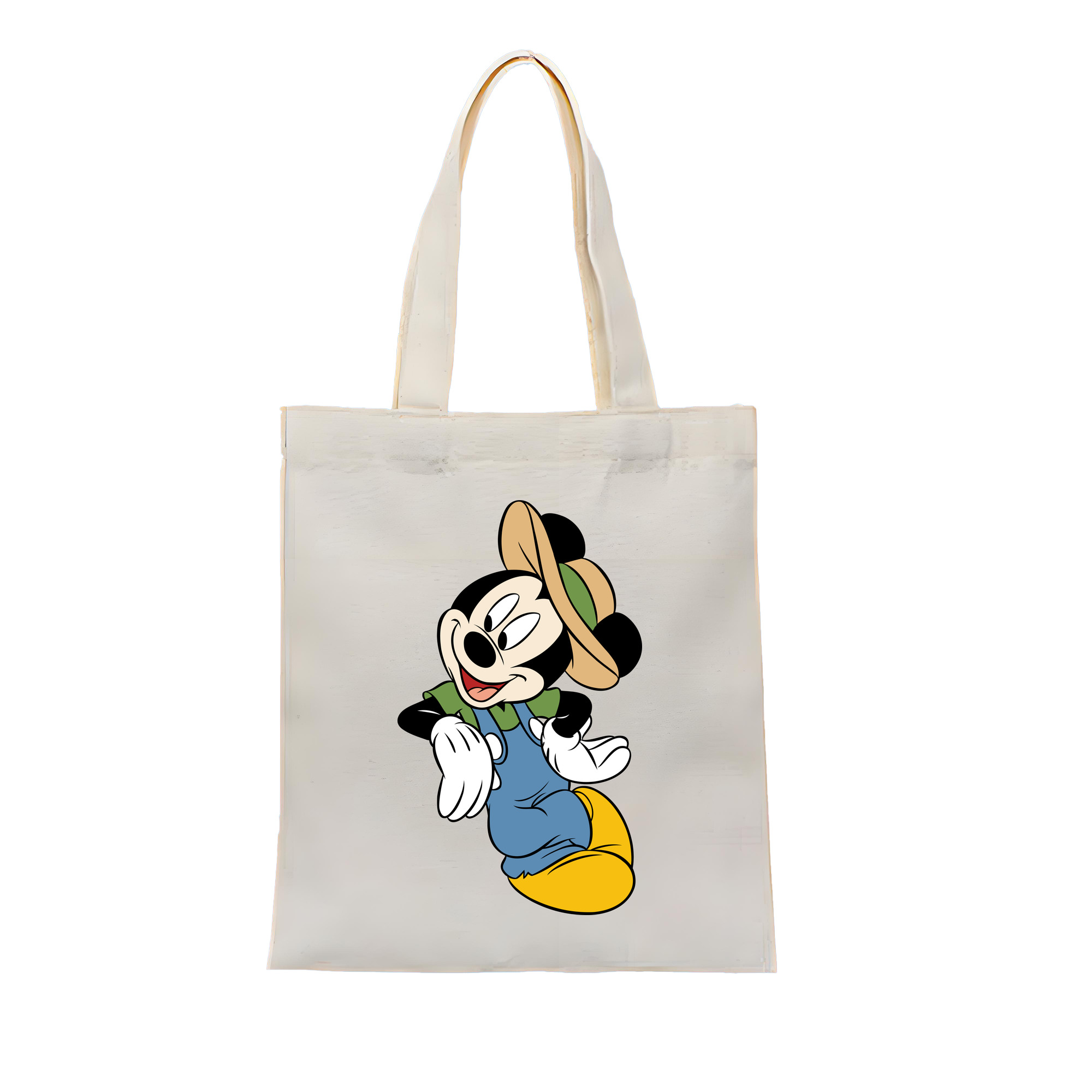 （画像用） ミッキーマウス Mickey Mouse 縦型キャンバス生地手提げバッグ　トートバッグ