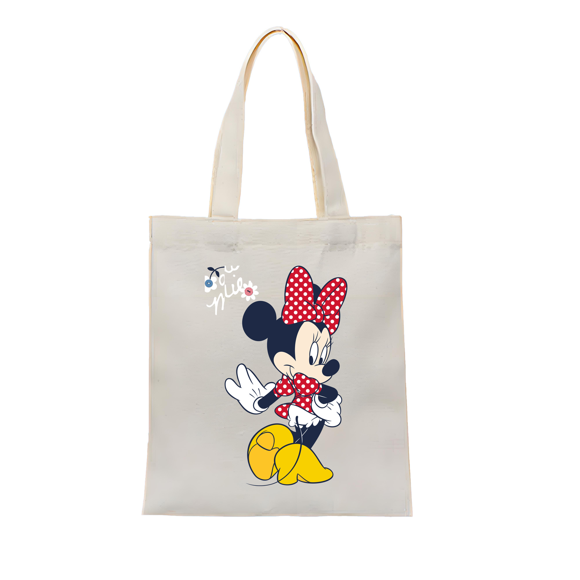 ミッキーマウス Mickey Mouse 縦型キャンバス生地手提げバッグ　トートバッグ